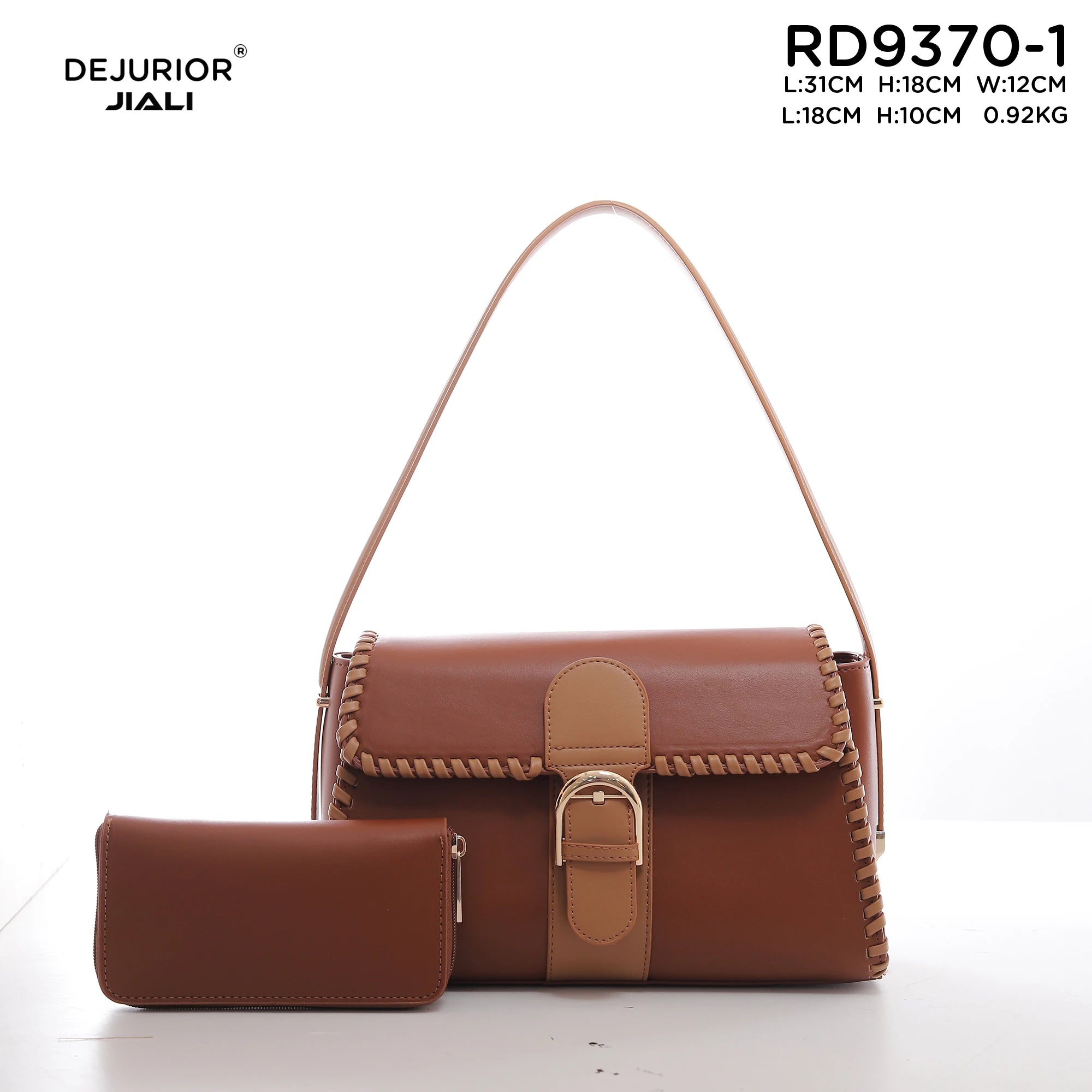 Women PU Leather Retro Buckle Shoulder Handbag Set