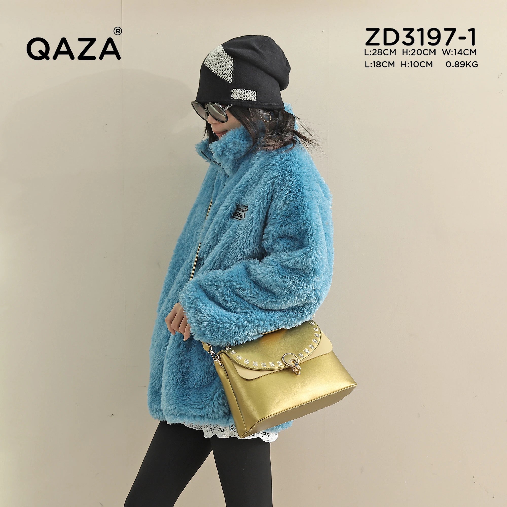 QAZA ZD3197-1 Women PU Leather Embroidery Tote Bag Set