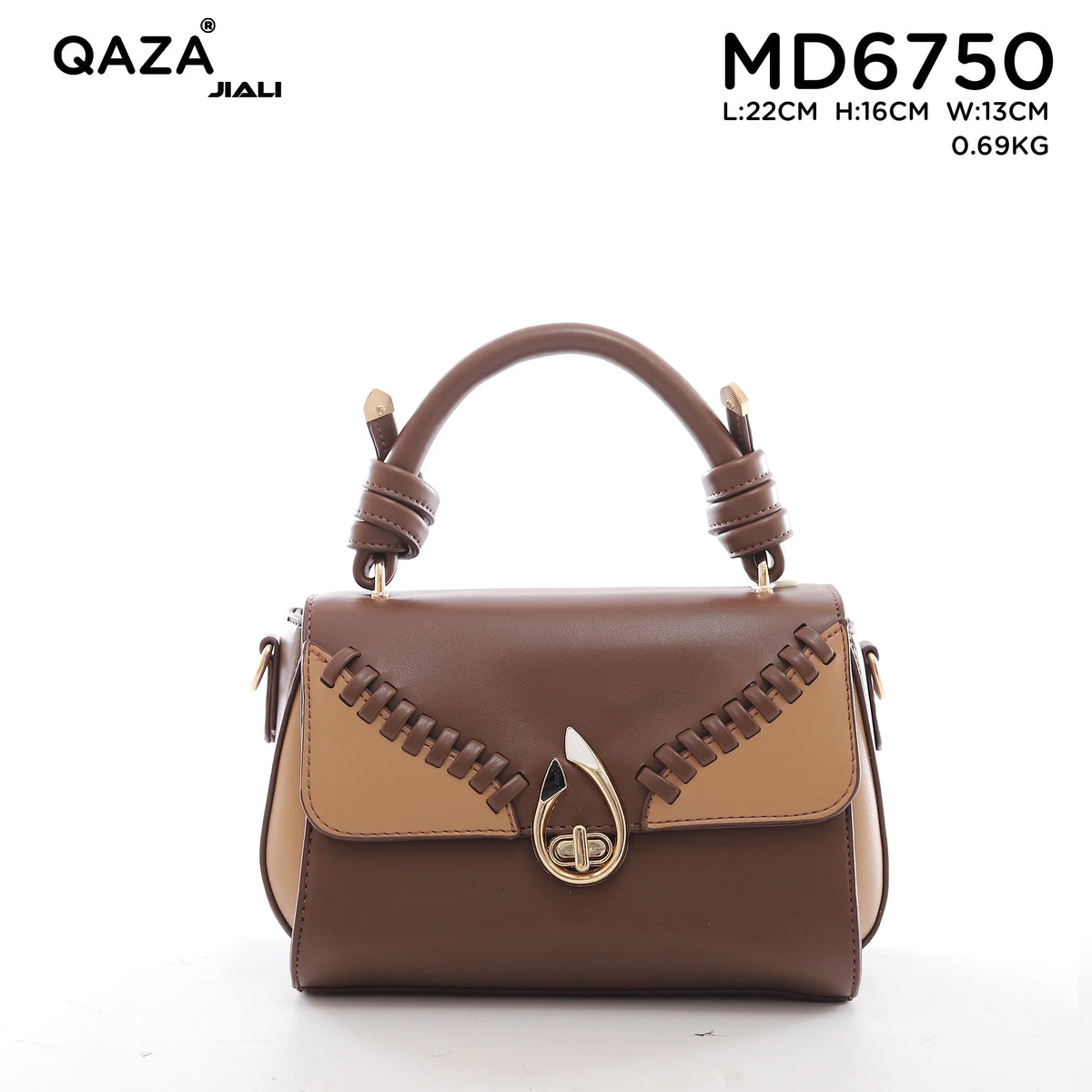QAZA Women PU Leather Vintage Flap Shoulder Handbag