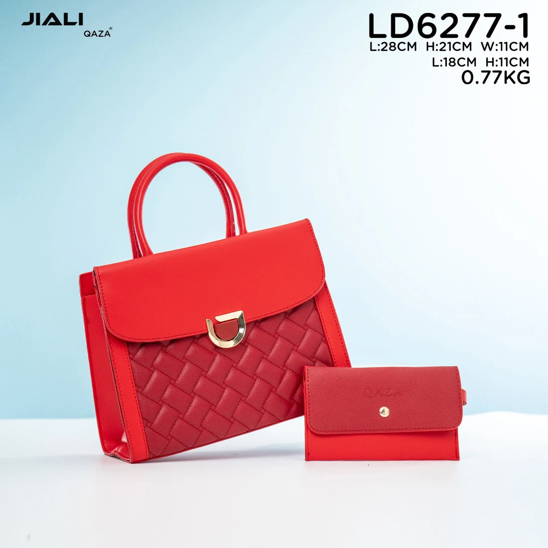 QAZA LD6277-1 Women PU Leather Geometric Crossbody Shoulder Handbag
