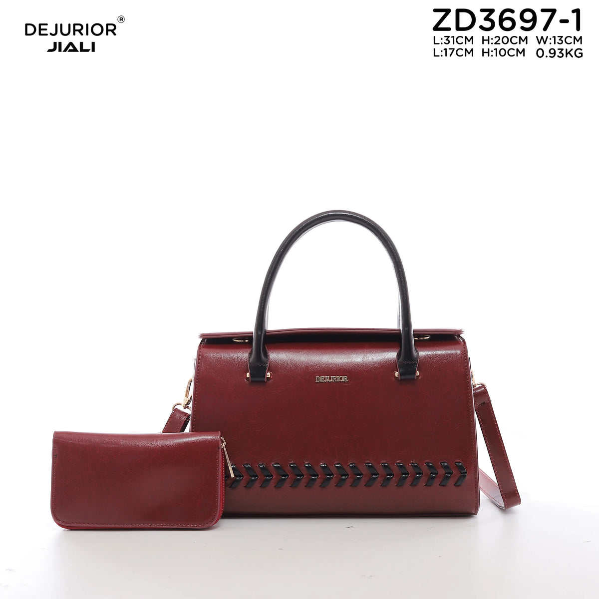 QAZA Women PU Leather 2-in-1 Quilted Tote Shoulder Handbag Set