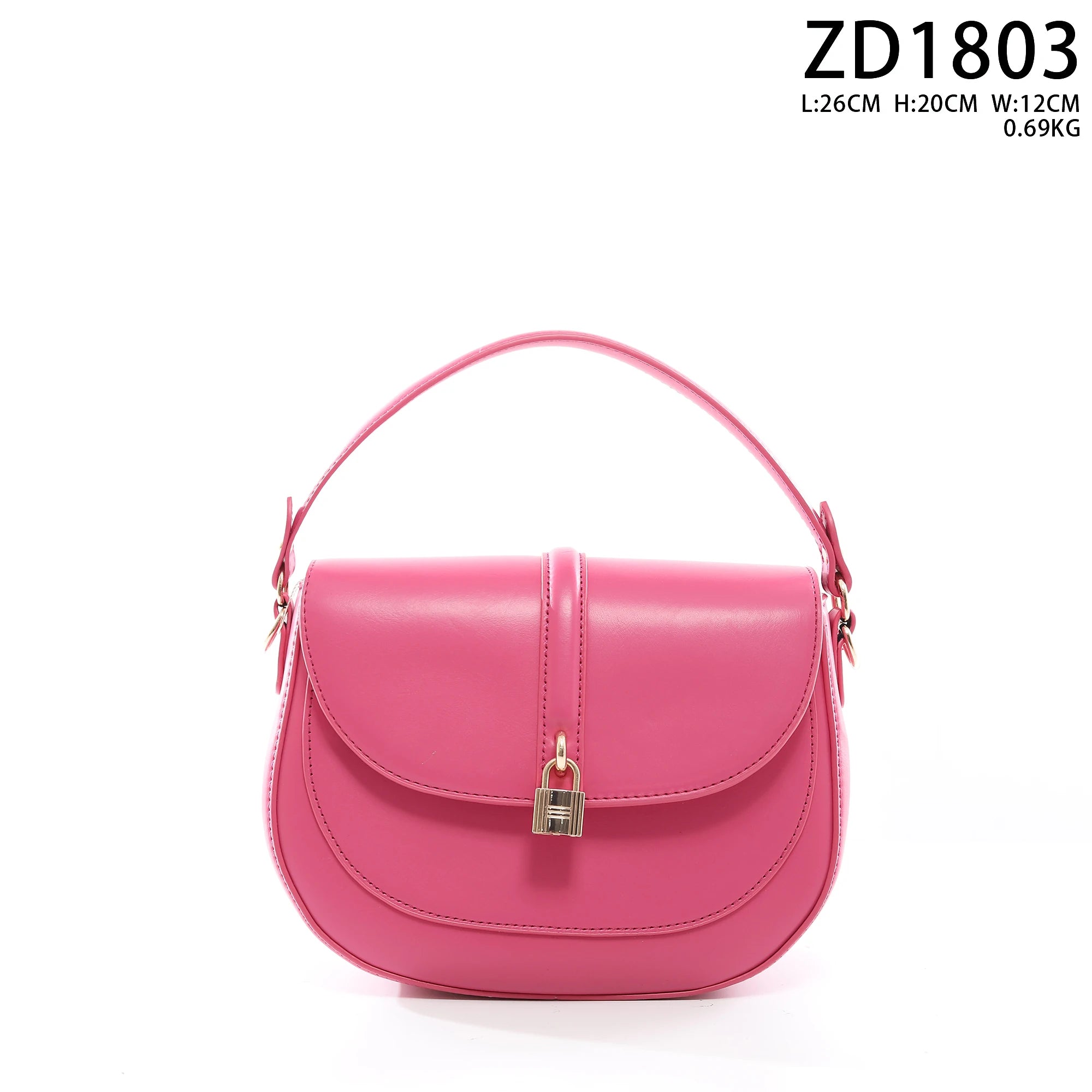 QAZA ZD1803 女士PU皮革锁扣单肩包