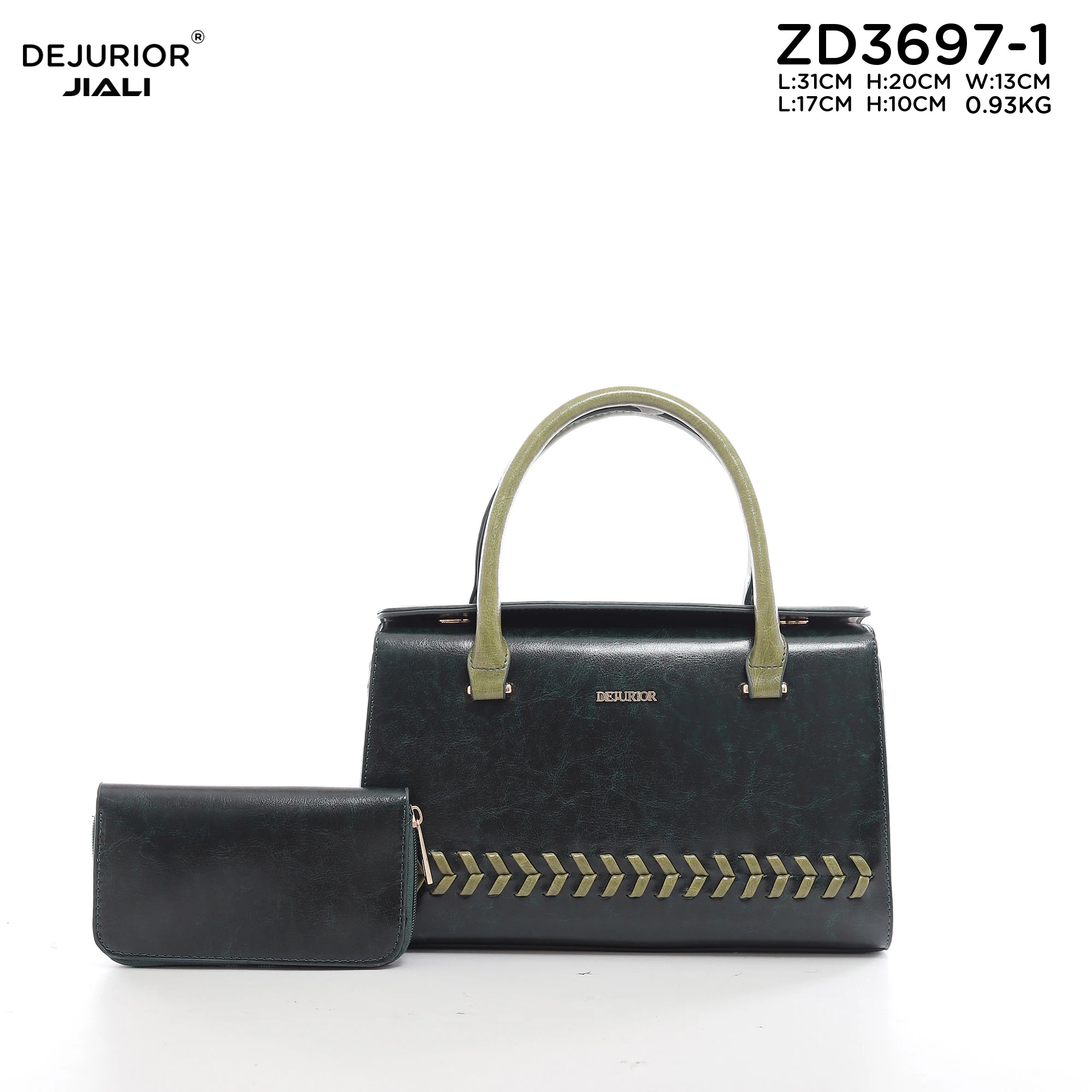 QAZA Women PU Leather 2-in-1 Quilted Tote Shoulder Handbag Set