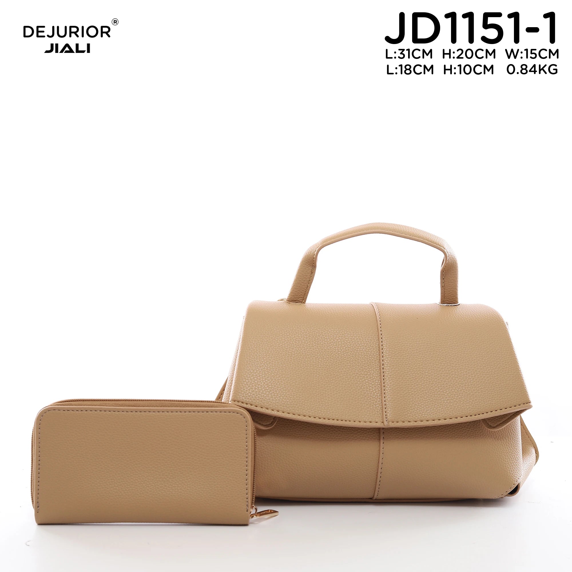 DEJURIOR JD1151-1 女士PU鹅卵石纹翻盖手提包 日常单肩斜挎包