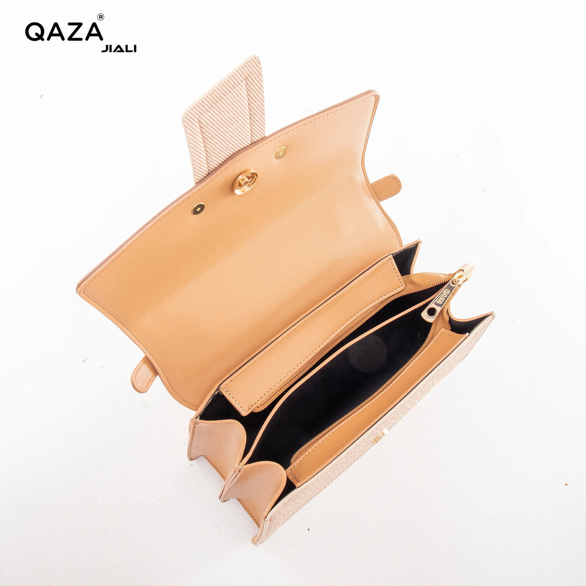 QAZA JD0291-1 Women PU Leather 2-in-1 Saddle Tote Handbag Set