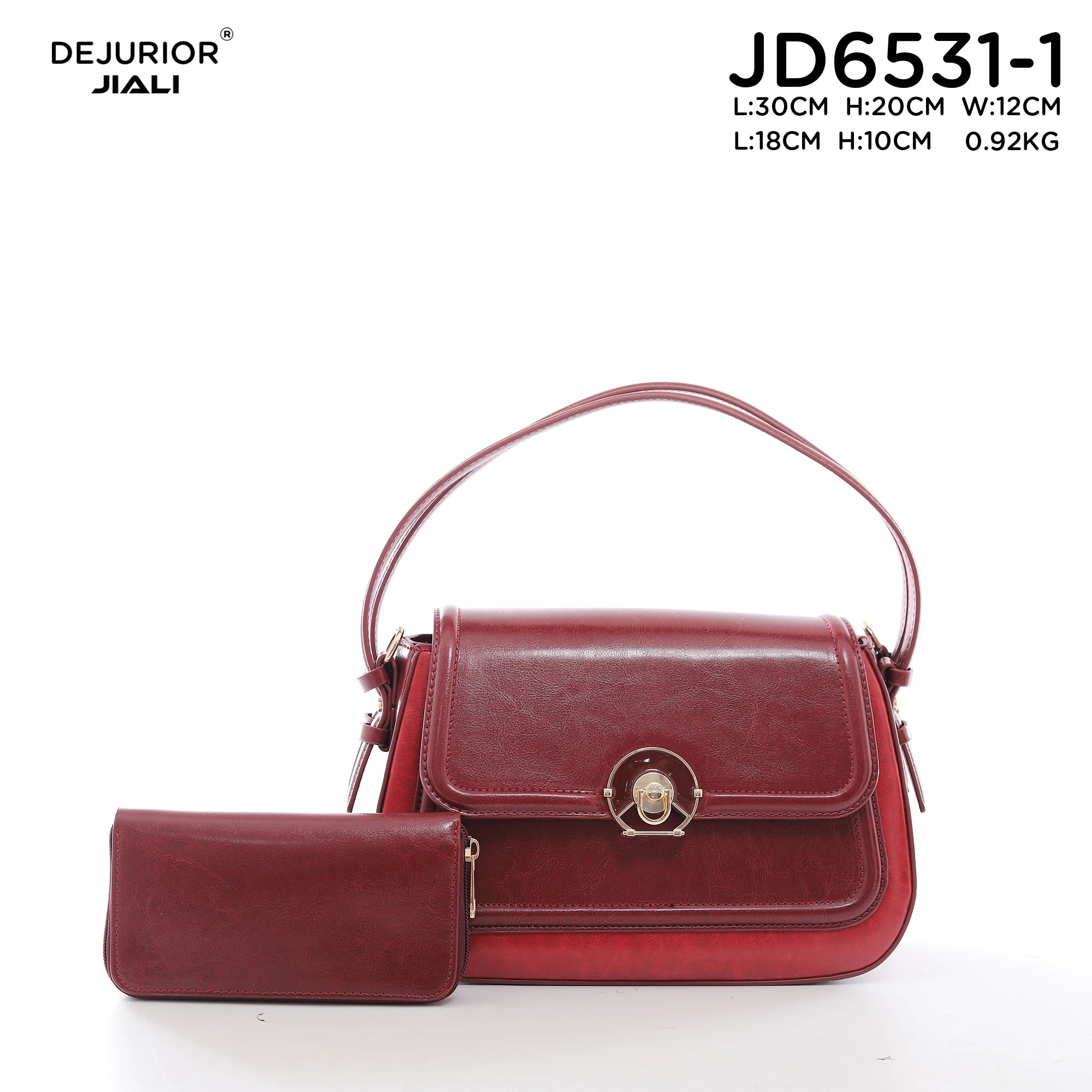 QAZA JD6531-1 Women PU Leather Vintage Tote Shoulder Bag