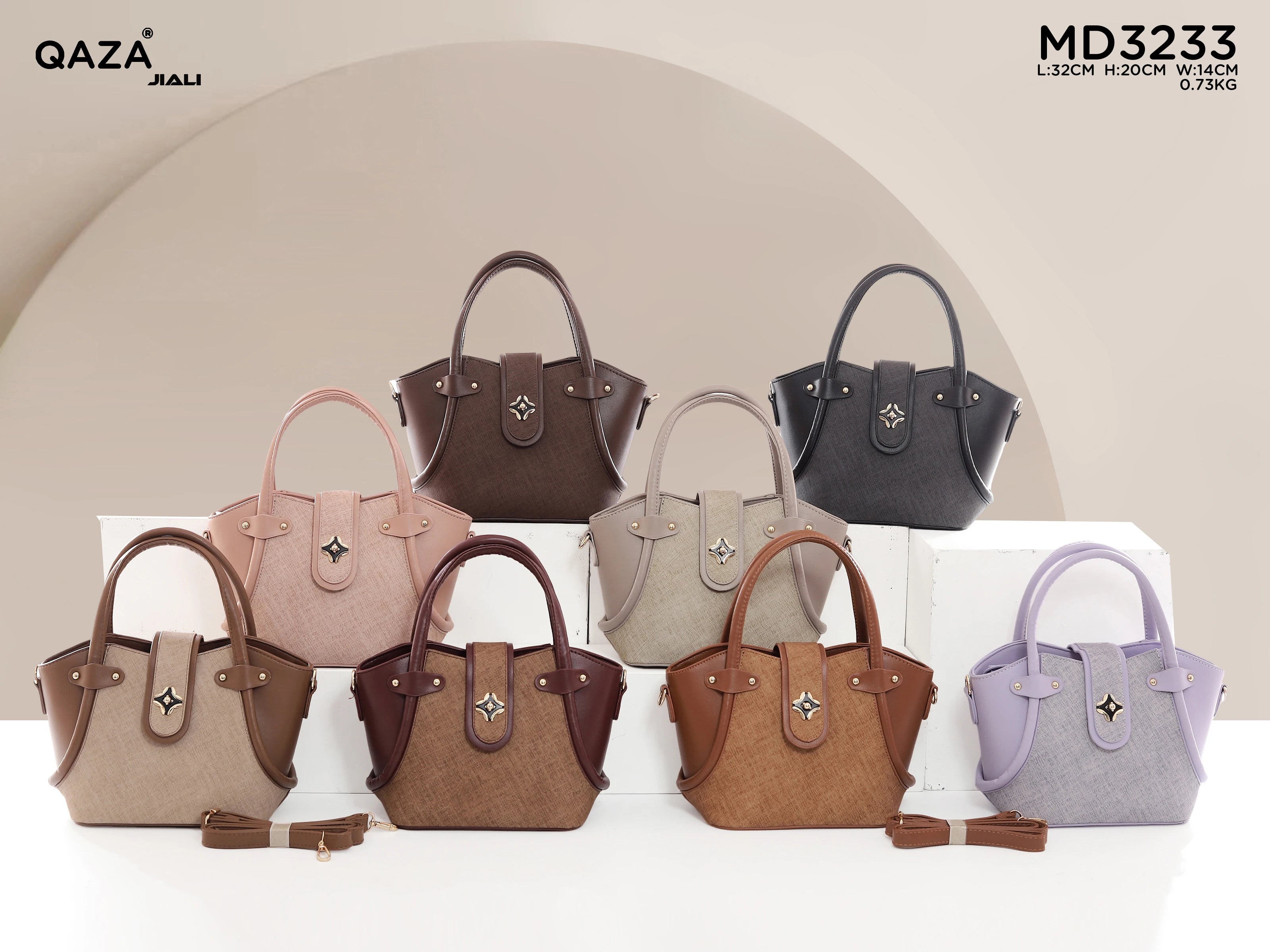 QAZA MD3233 Women PU Leather Bucket Shoulder Bag