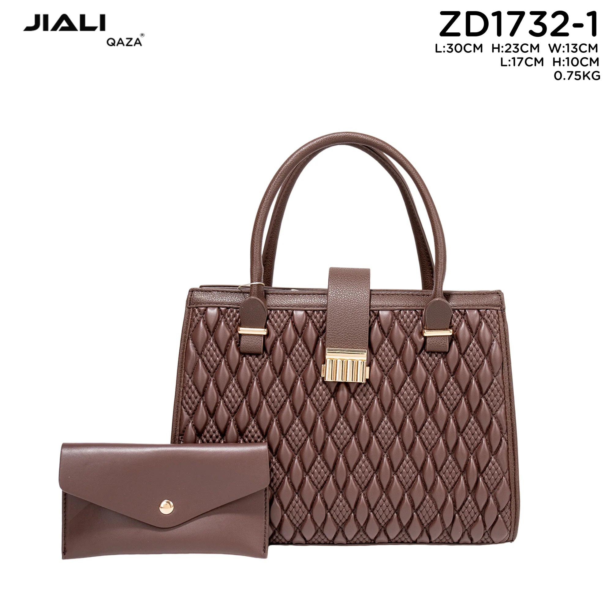QAZA ZD1732-1 Women PU Leather Lichee Pattern Crossbody Handbag