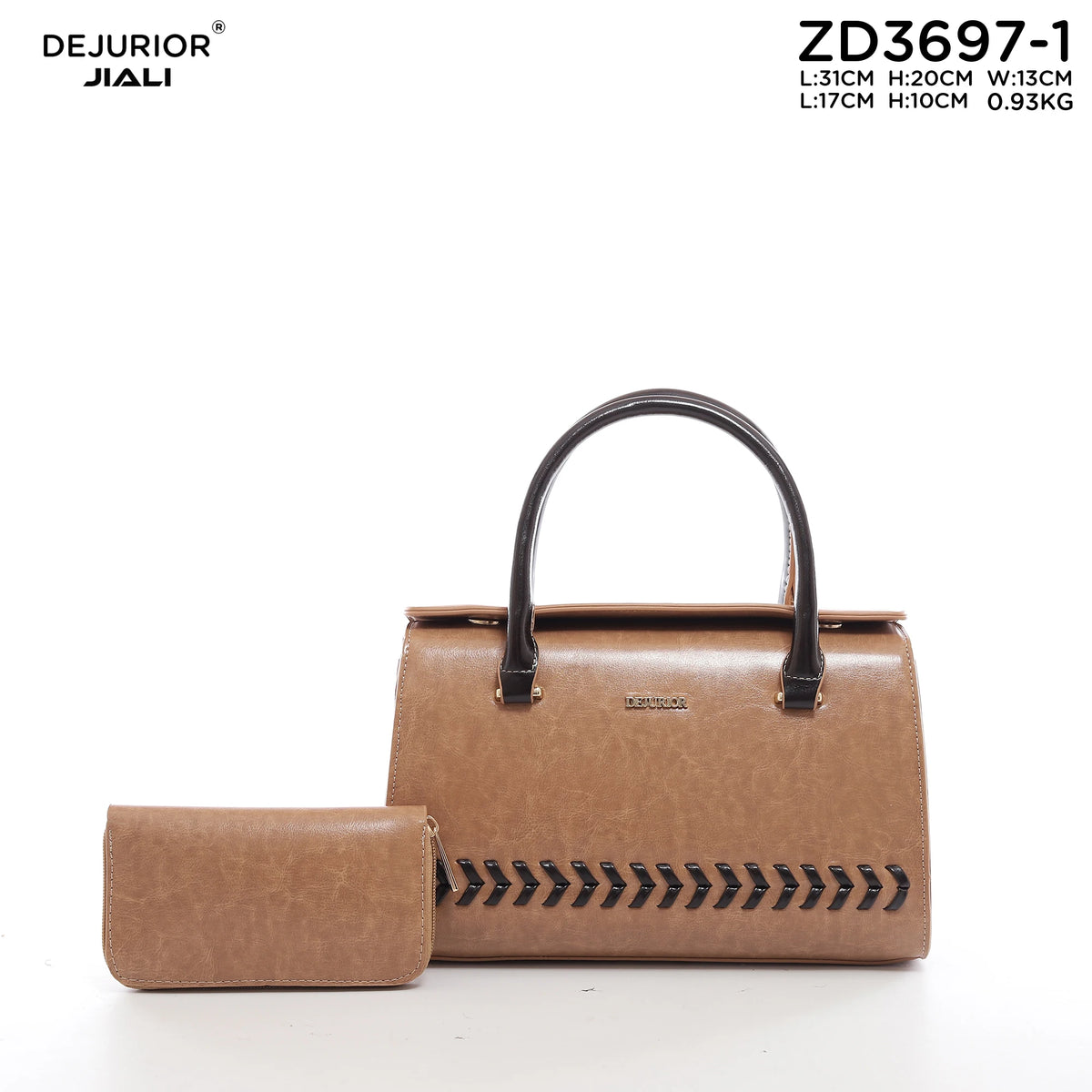 QAZA Women PU Leather 2-in-1 Quilted Tote Shoulder Handbag Set