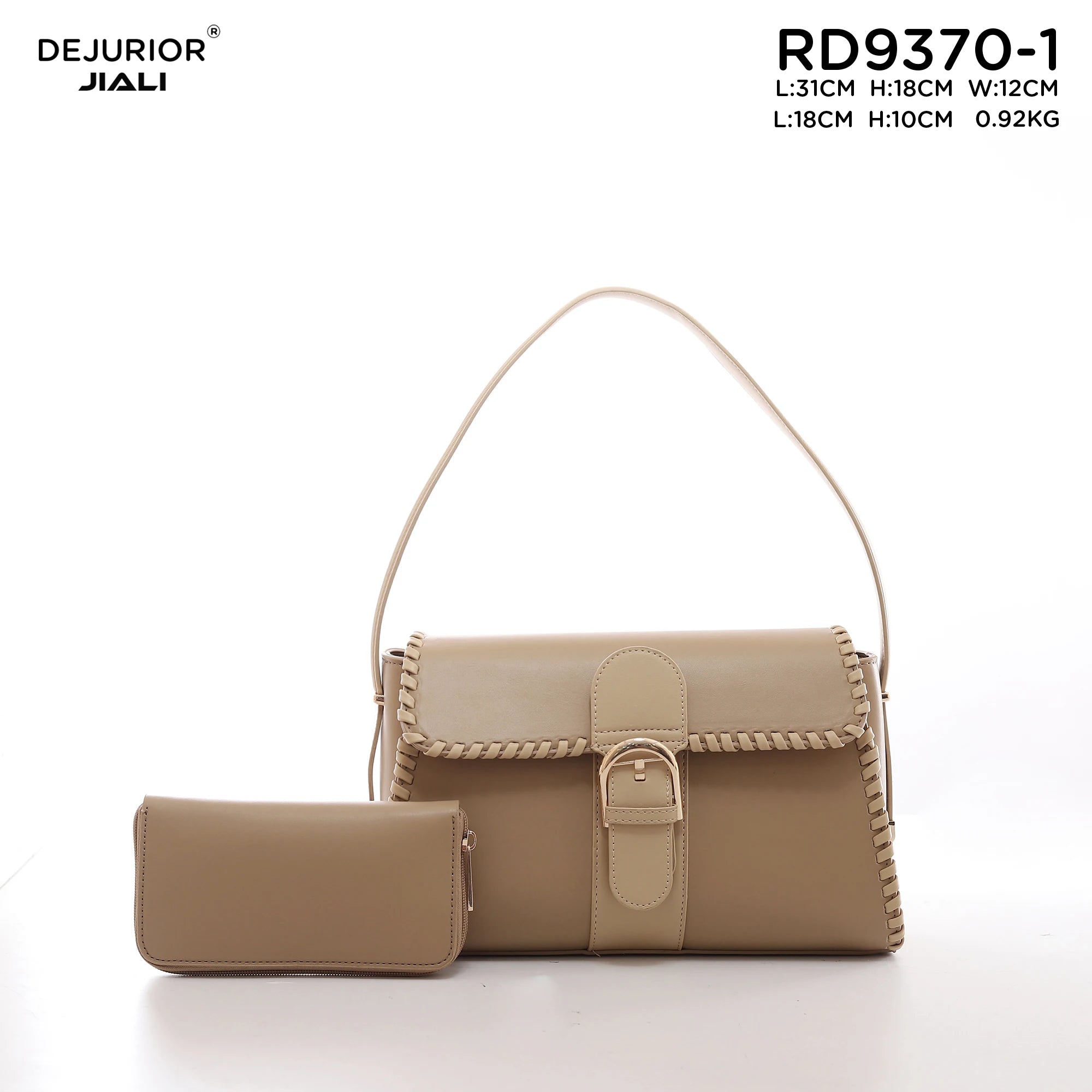 Women PU Leather Retro Buckle Shoulder Handbag Set