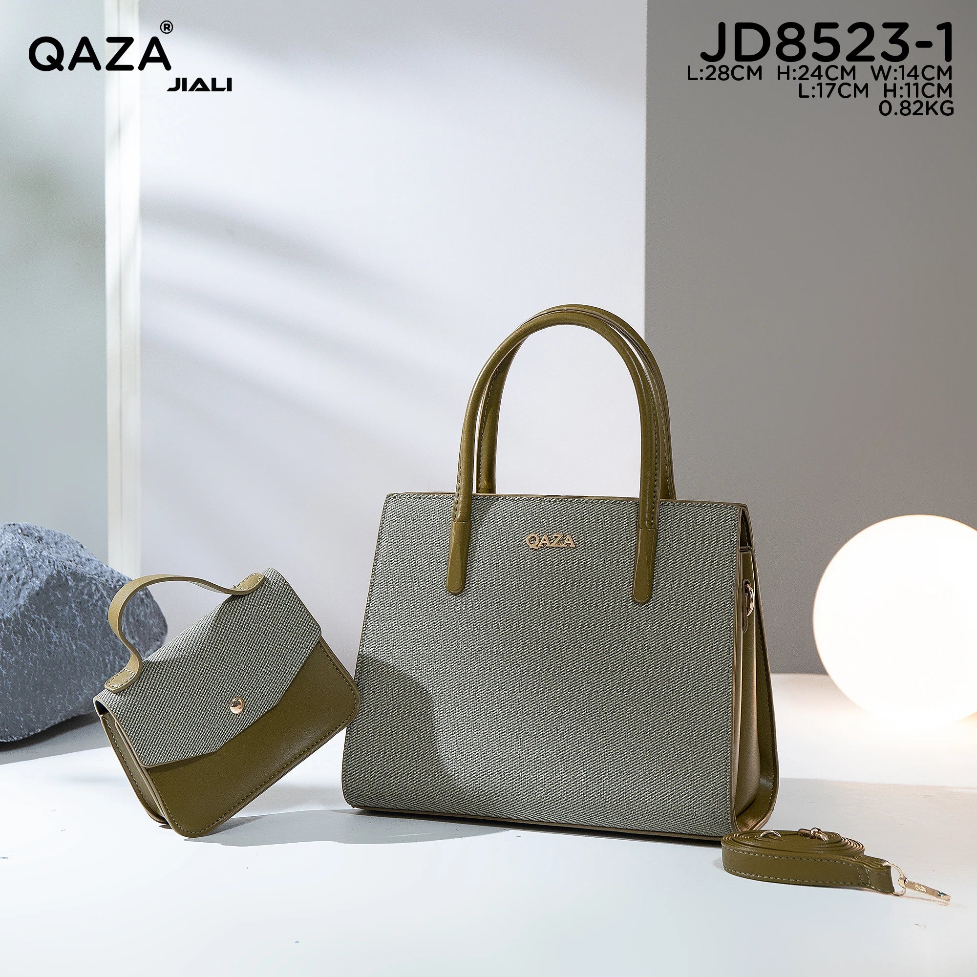 QAZA Women PU Leather Waterproof Flap Tote Shoulder Handbag