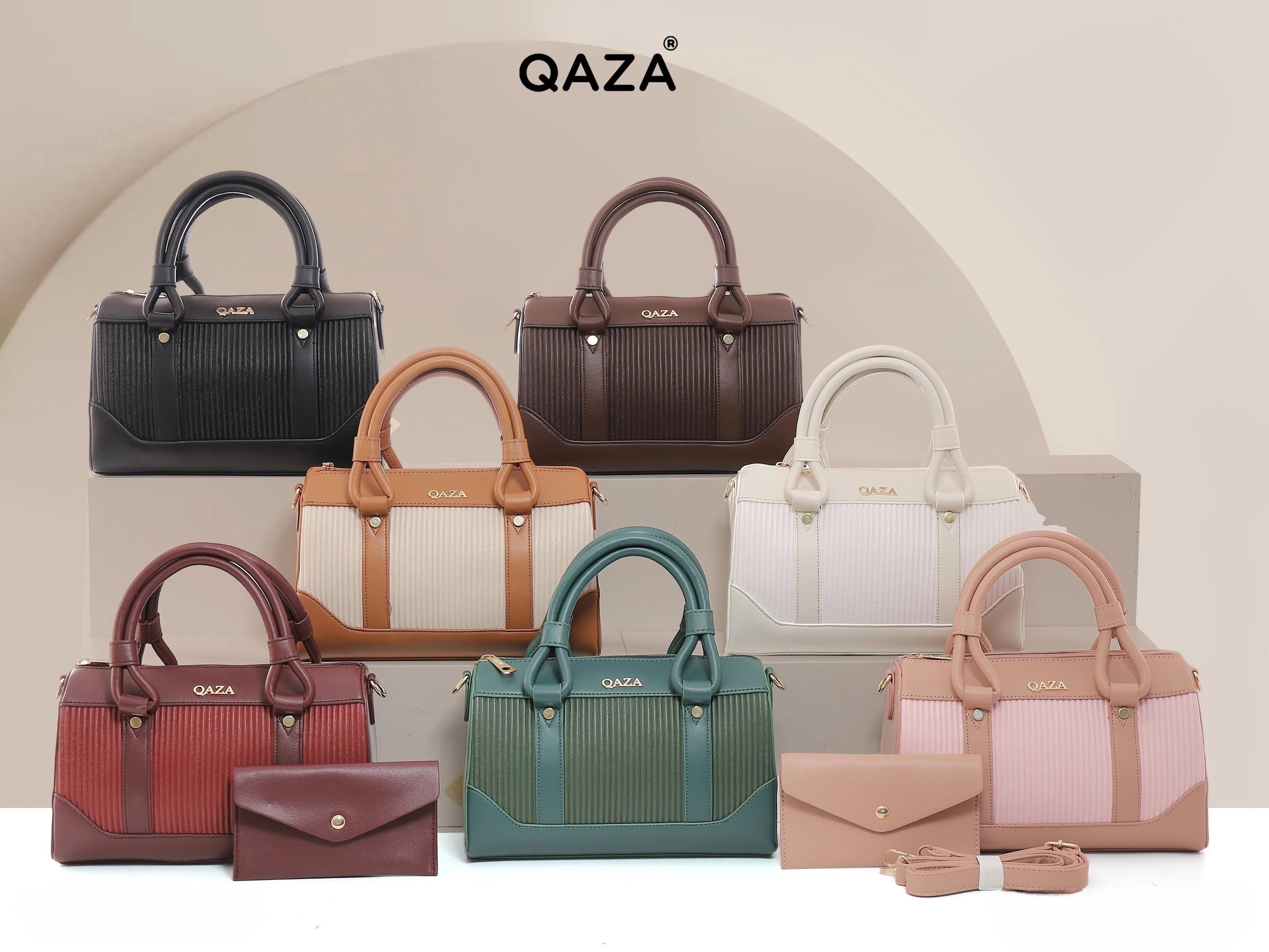 QAZA ZD6766-1 Women PU Leather Saddle Crossbody Shoulder Handbag