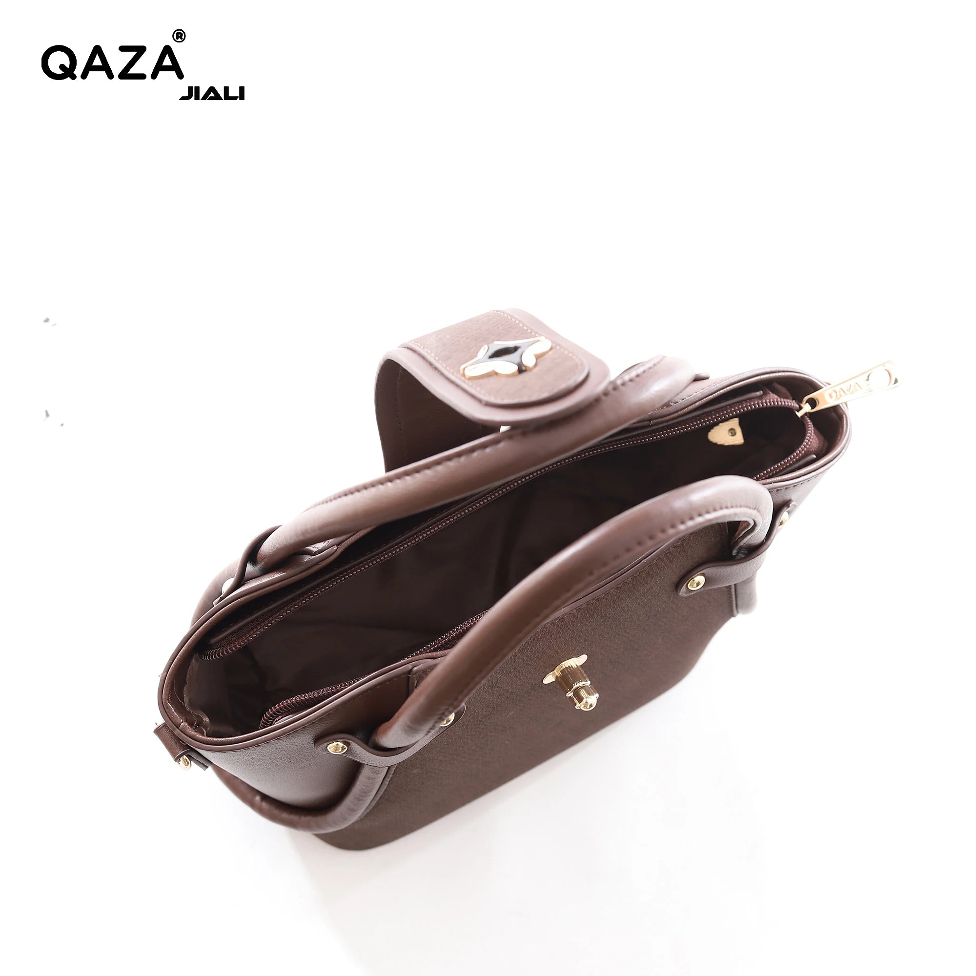 QAZA MD3233 Women PU Leather Bucket Handbag Set