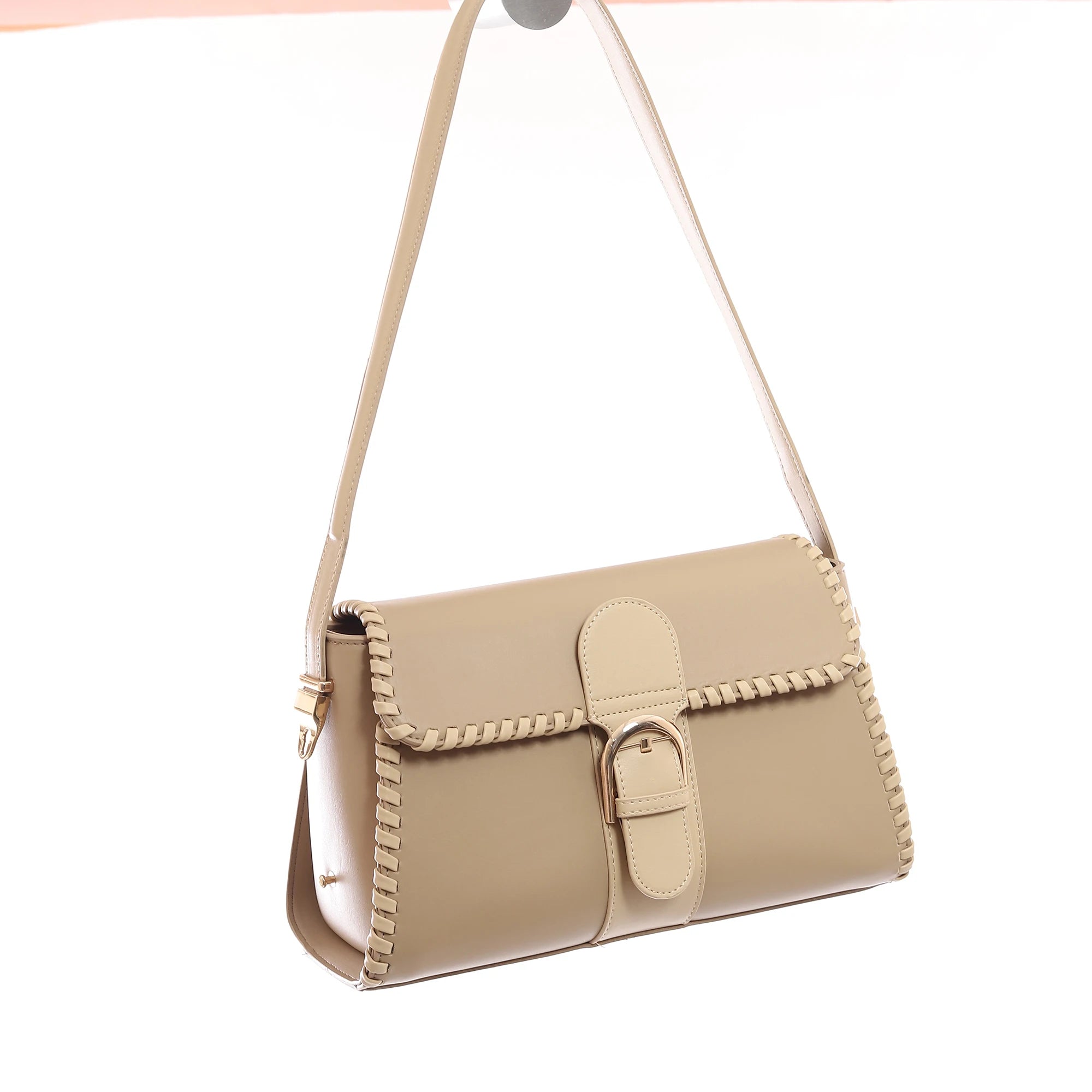 Women PU Leather Retro Buckle Shoulder Handbag Set