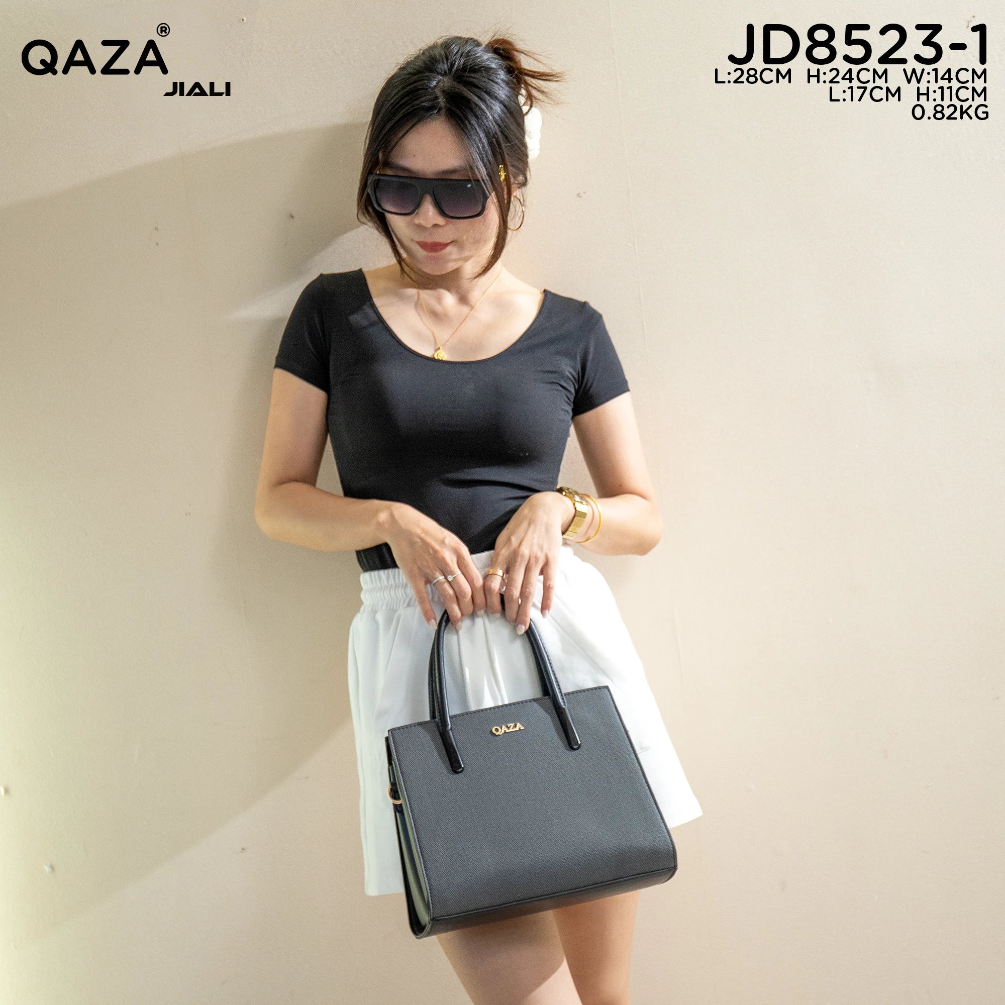 QAZA Women PU Leather Waterproof Flap Tote Shoulder Handbag