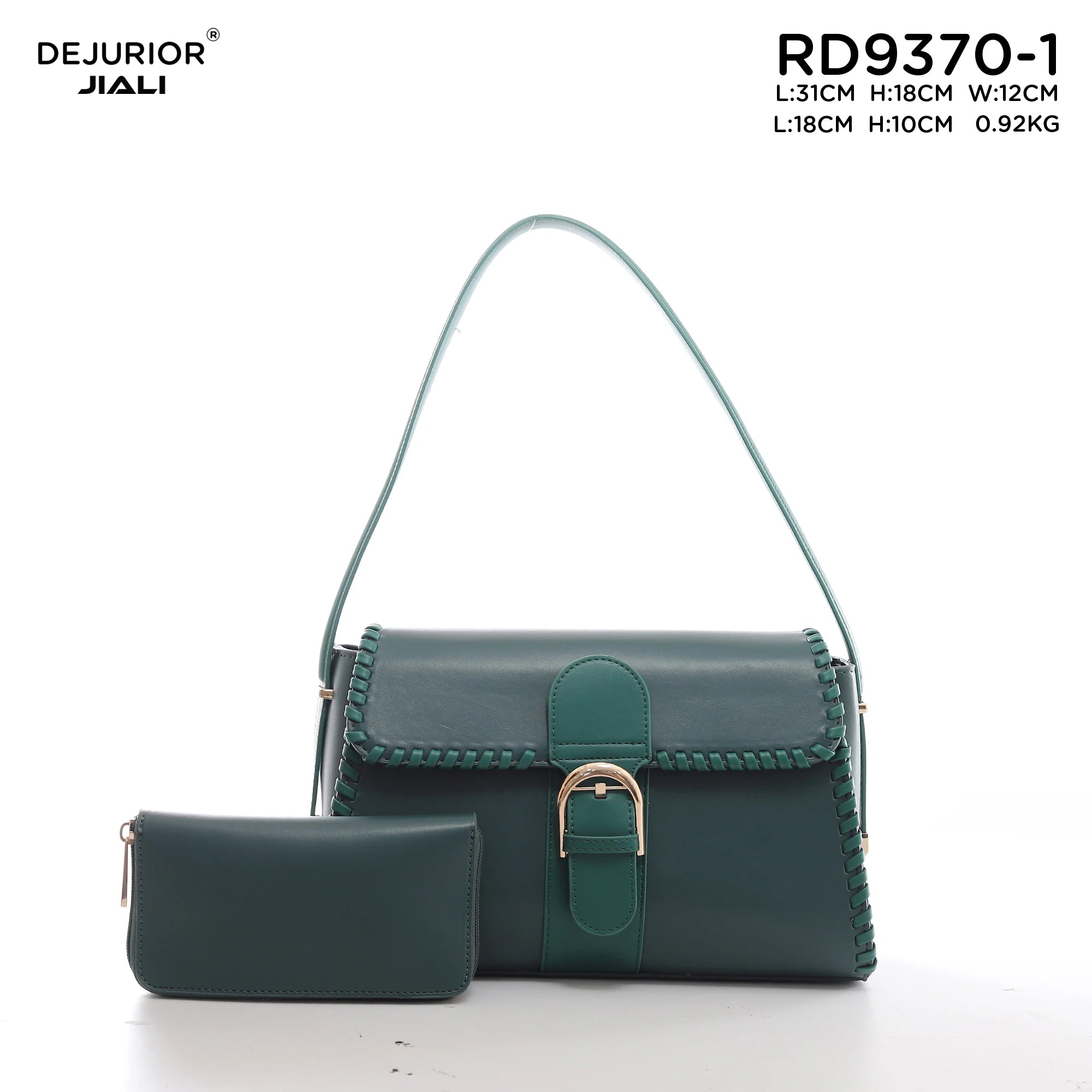 Women PU Leather Retro Buckle Shoulder Handbag Set