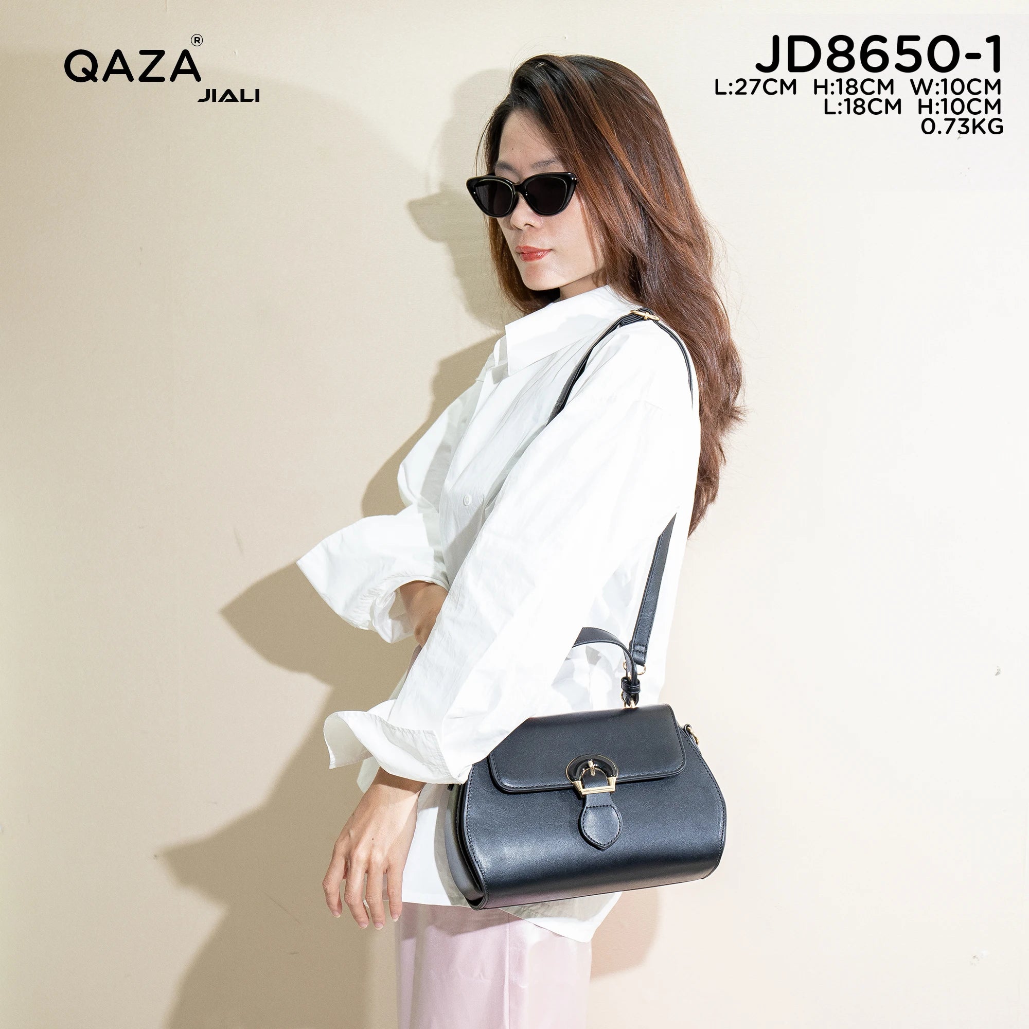 QAZA Women PU Leather 2-in-1 Lightweight Shoulder Messenger Handbag