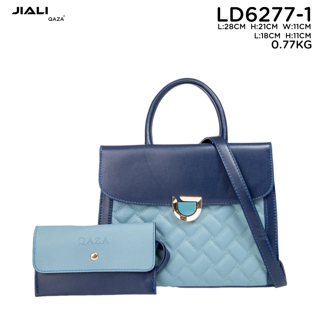 QAZA LD6277-1 Women PU Leather Geometric Crossbody Shoulder Handbag