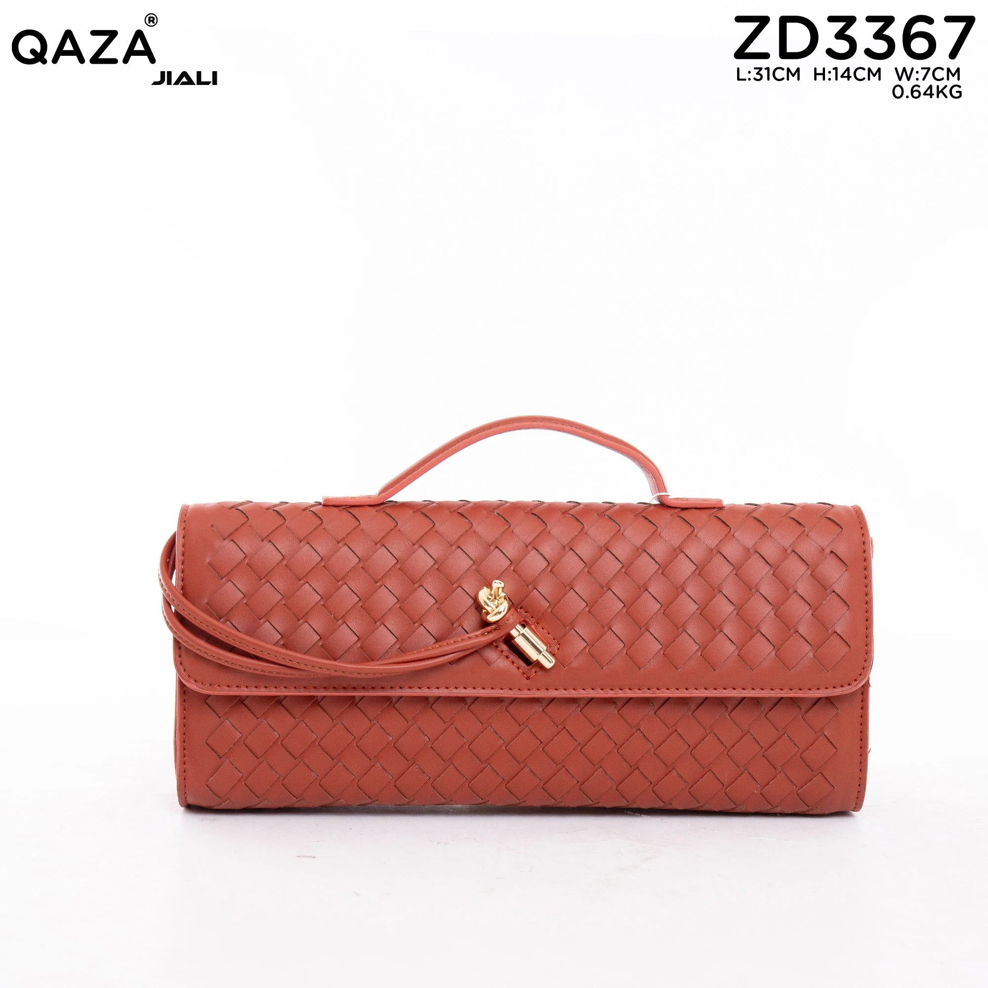 QAZA ZD3367 Women PU Leather Diamond Lattice Chain Shoulder Handbag