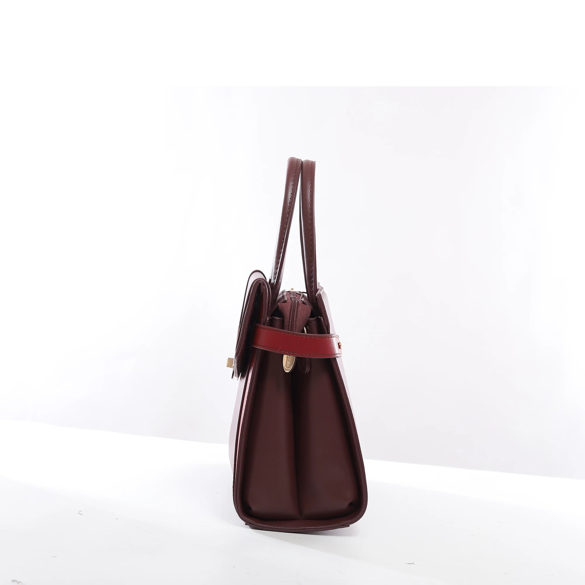 QAZA PD0715-1 Women PU Leather Contrast Trim Tote Bag Set
