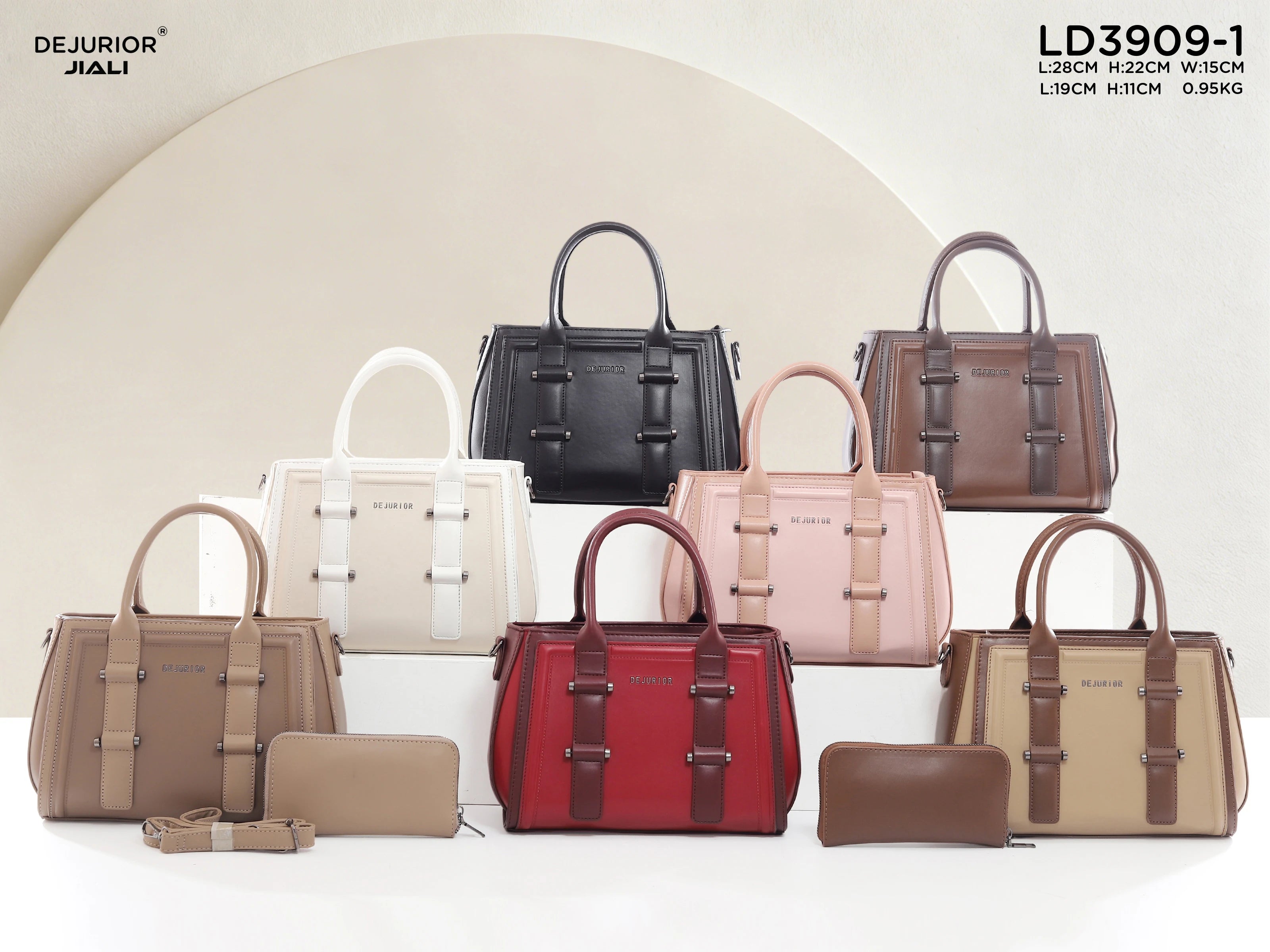 QAZA LD3909-1 Women PU Leather Quilted Tote Handbag Set