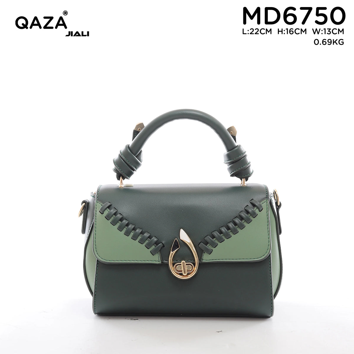 QAZA Women PU Leather Vintage Flap Shoulder Handbag
