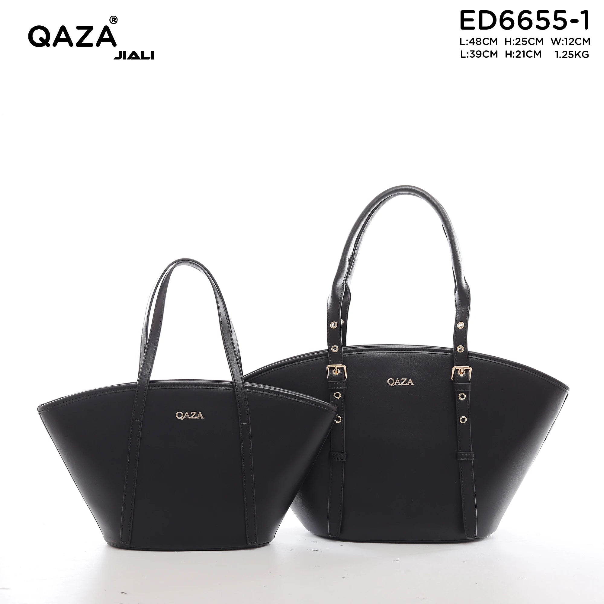 QAZA ED6655-1 Women PU Leather 2-in-1 Embroidery Tote Shoulder Handbag