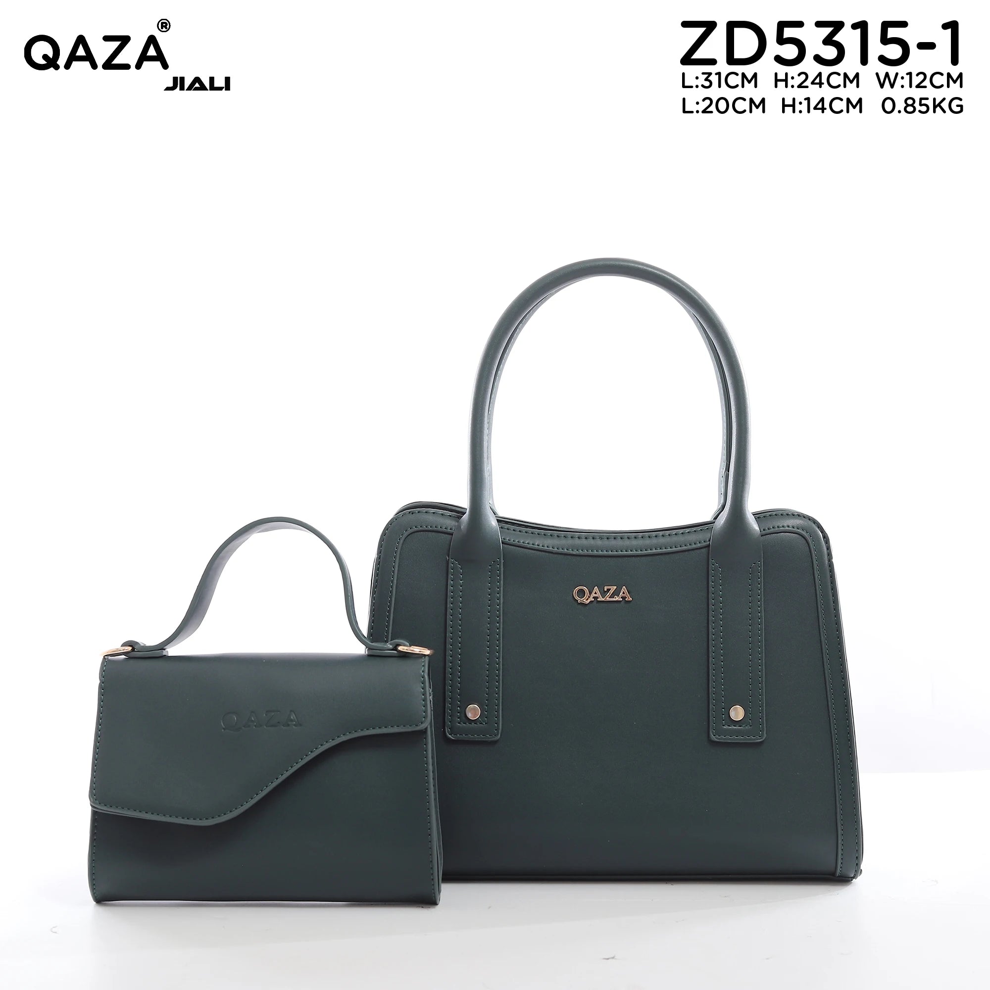 QAZA Women PU Leather Large Capacity Multi-Compartment Shoulder Handbag