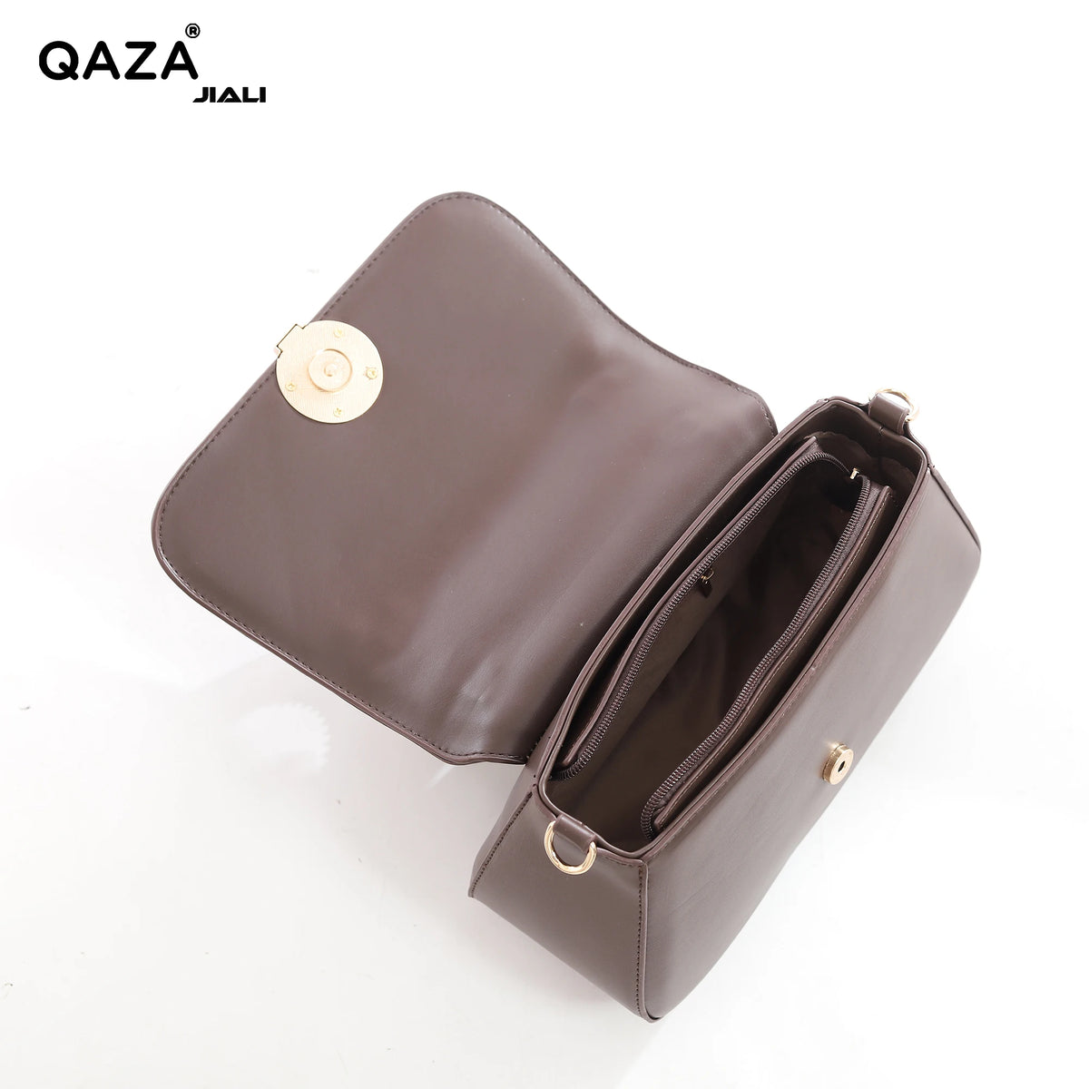 Women PU Leather Wave Whipstitch Flap Two-Tone Ring Lock Top Handle Crossbody Handbag Set