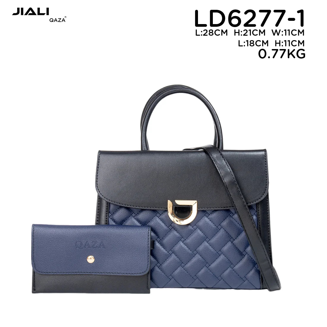 QAZA LD6277-1 Women PU Leather Geometric Crossbody Shoulder Handbag