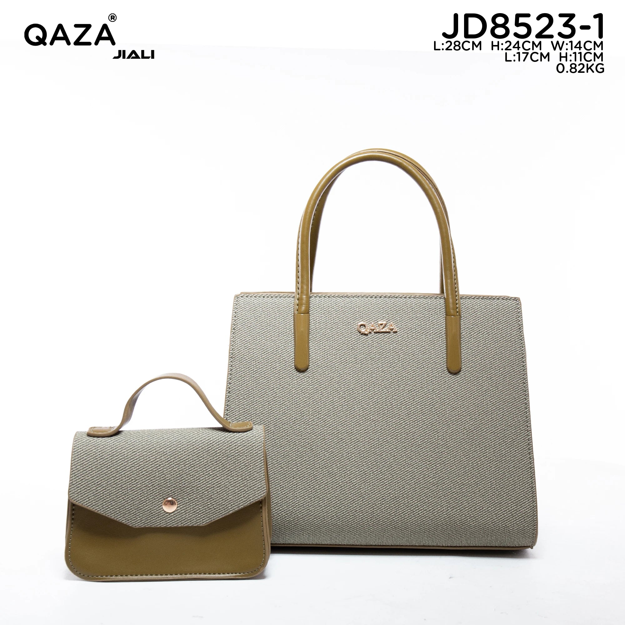 QAZA Women PU Leather Waterproof Flap Tote Shoulder Handbag