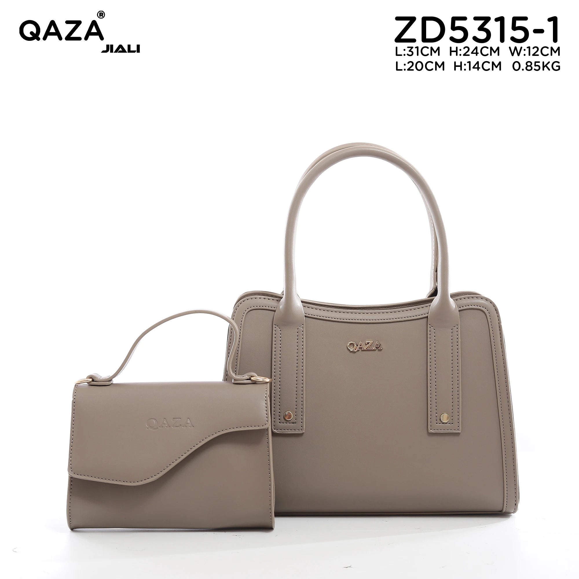 QAZA Women PU Leather Large Capacity Multi-Compartment Shoulder Handbag