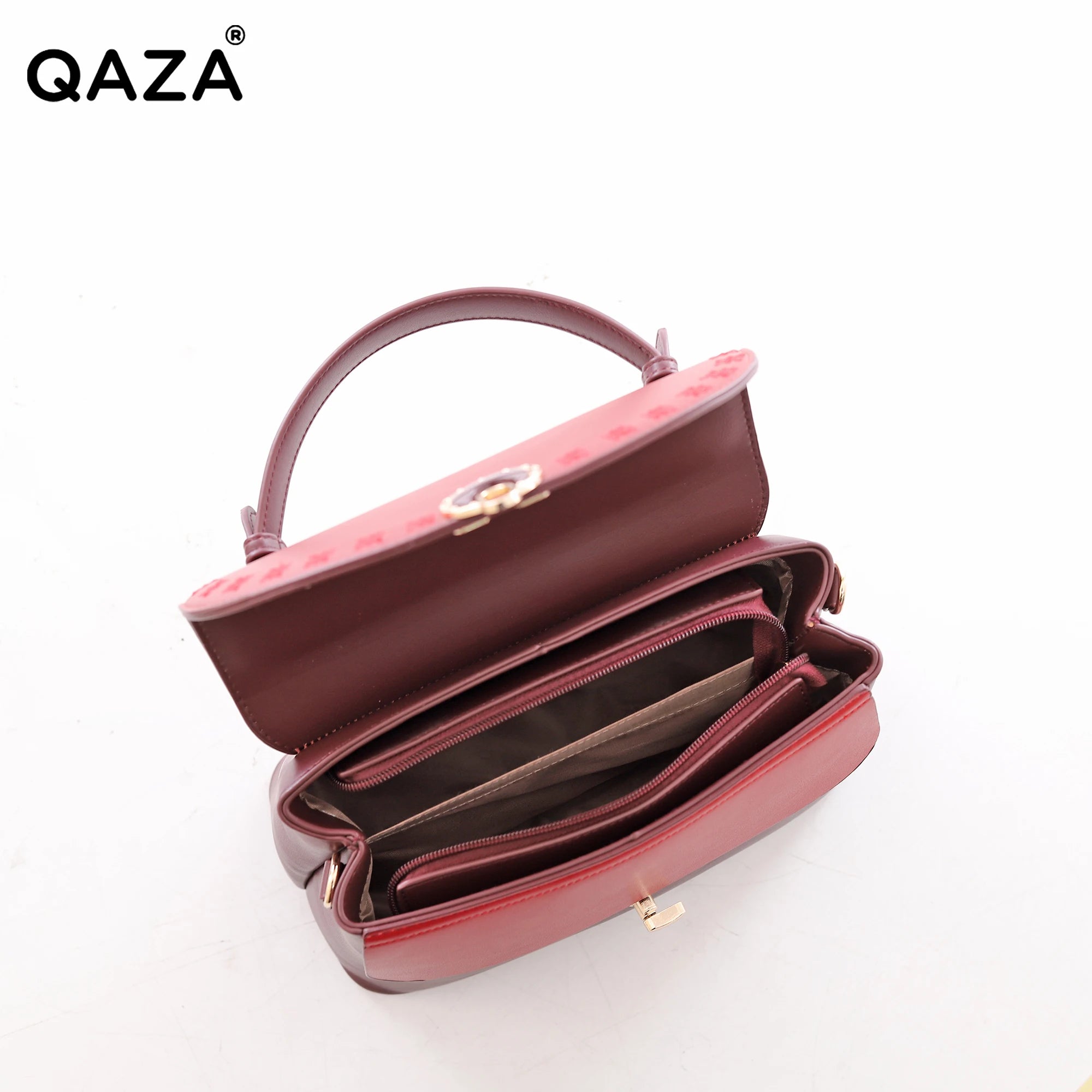 QAZA ZD3197-1 Women PU Leather Embroidery Tote Bag Set