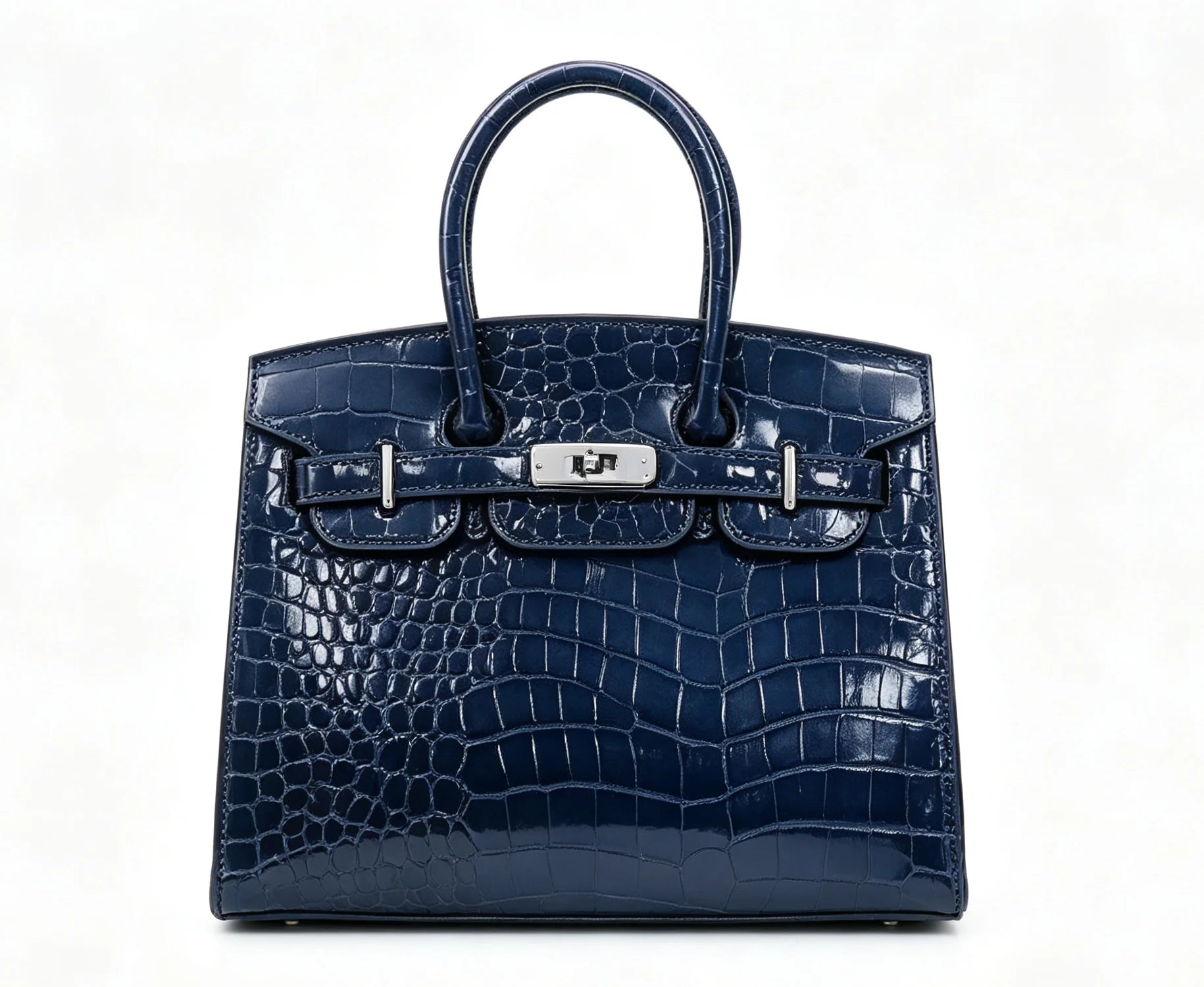 Women PU Leather Croc Embossed Top Handle Shoulder Bag WD3260