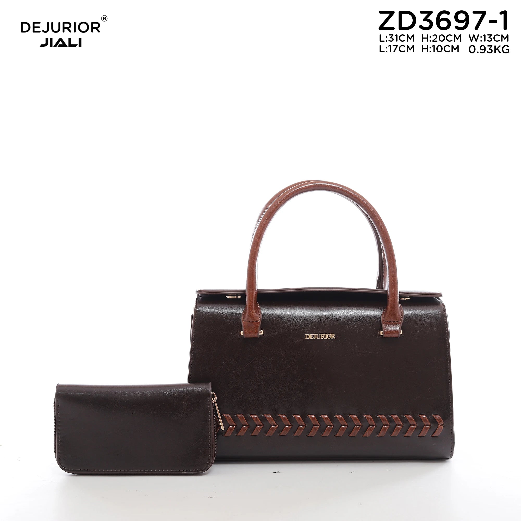 Women PU Leather Quilted Doctor Handbag Set with Stitched Detail