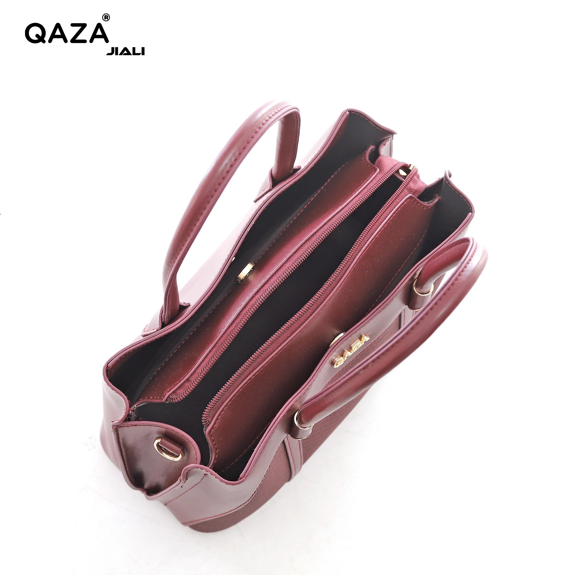 QAZA Women PU Leather Waterproof Large Capacity Flap Tote Shoulder Handbag