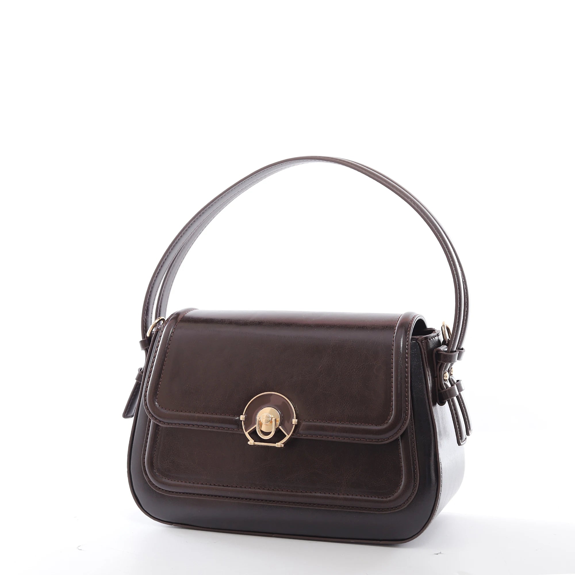 QAZA JD6531-1 Women PU Leather Vintage Tote Shoulder Bag