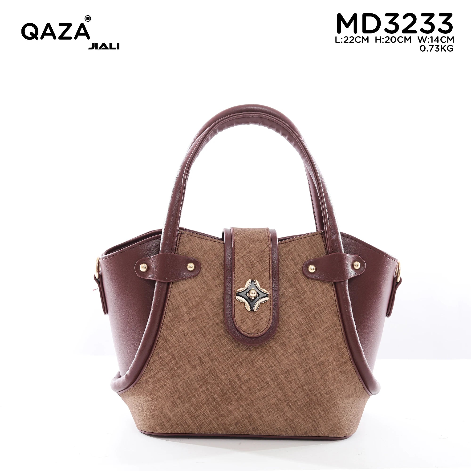 QAZA MD3233 Women PU Leather Bucket Handbag Set