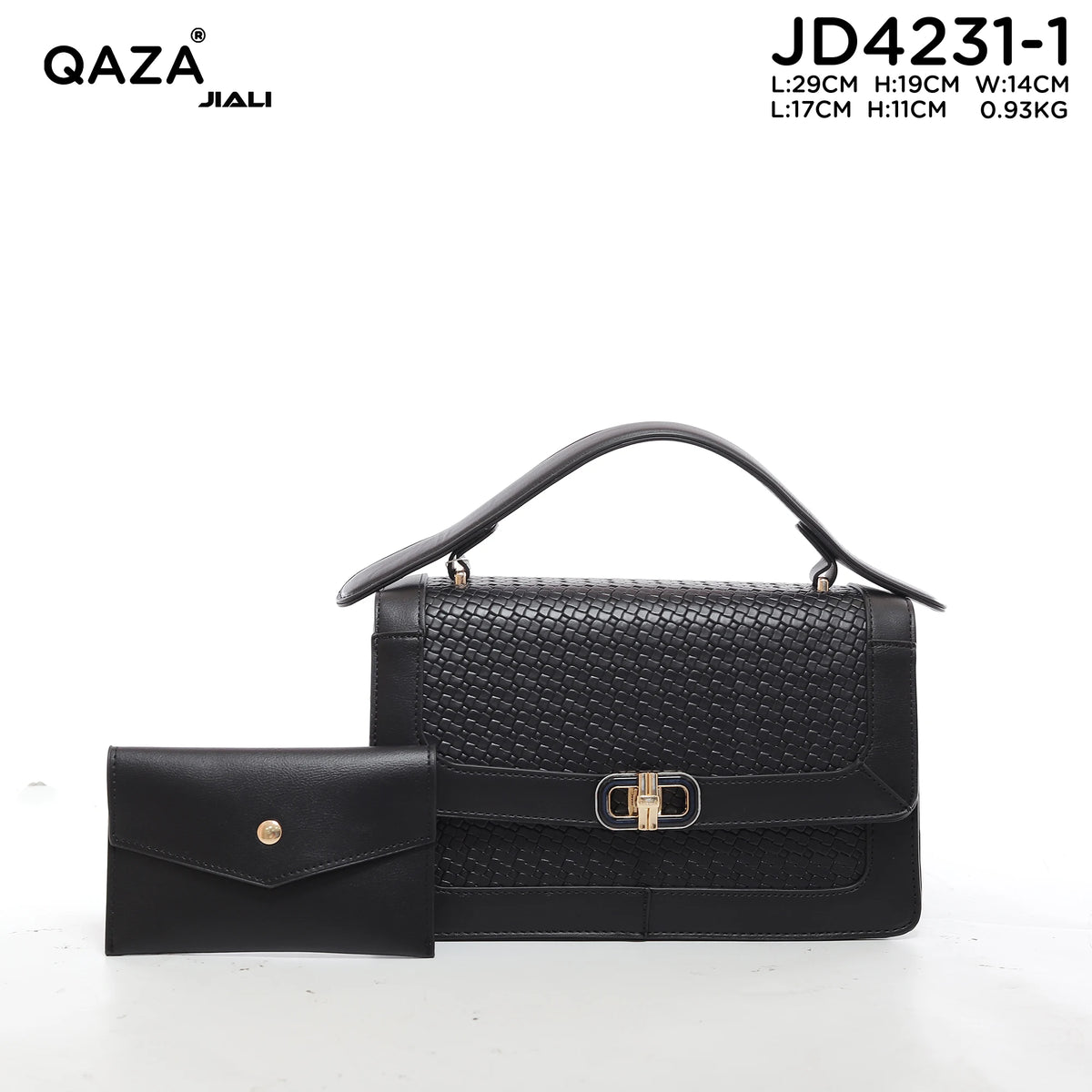 QAZA Women PU Leather Waterproof Large Capacity Flap Tote Shoulder Handbag
