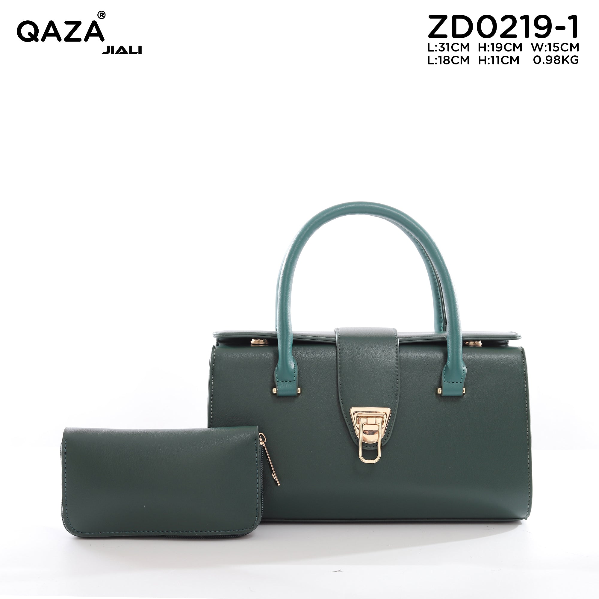 QAZA ZD0219-1 Women PU Leather Alligator Pattern Tote Bag Set