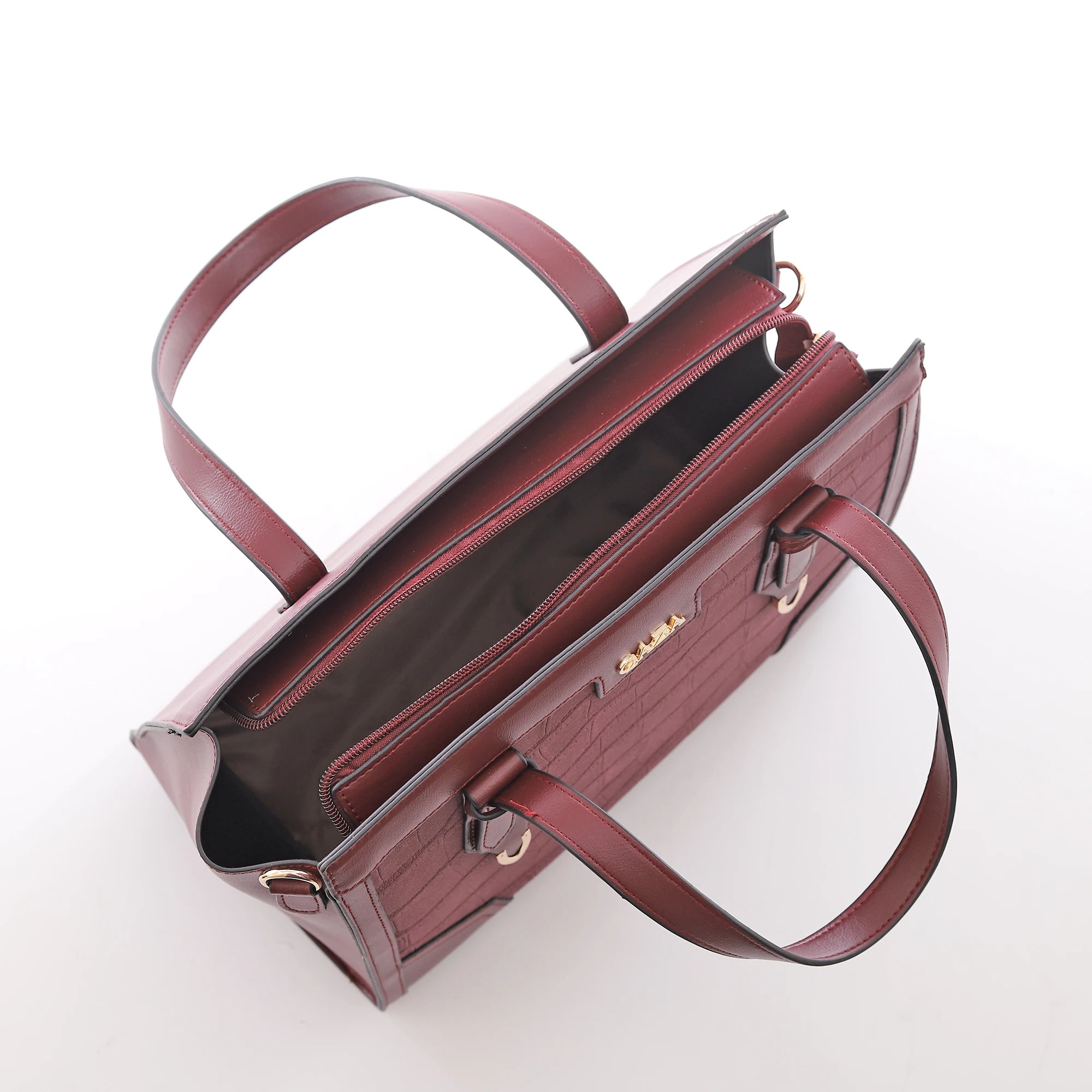 QAZA TR9170 Women PU Leather Crocodile Pattern Tote Bag Set