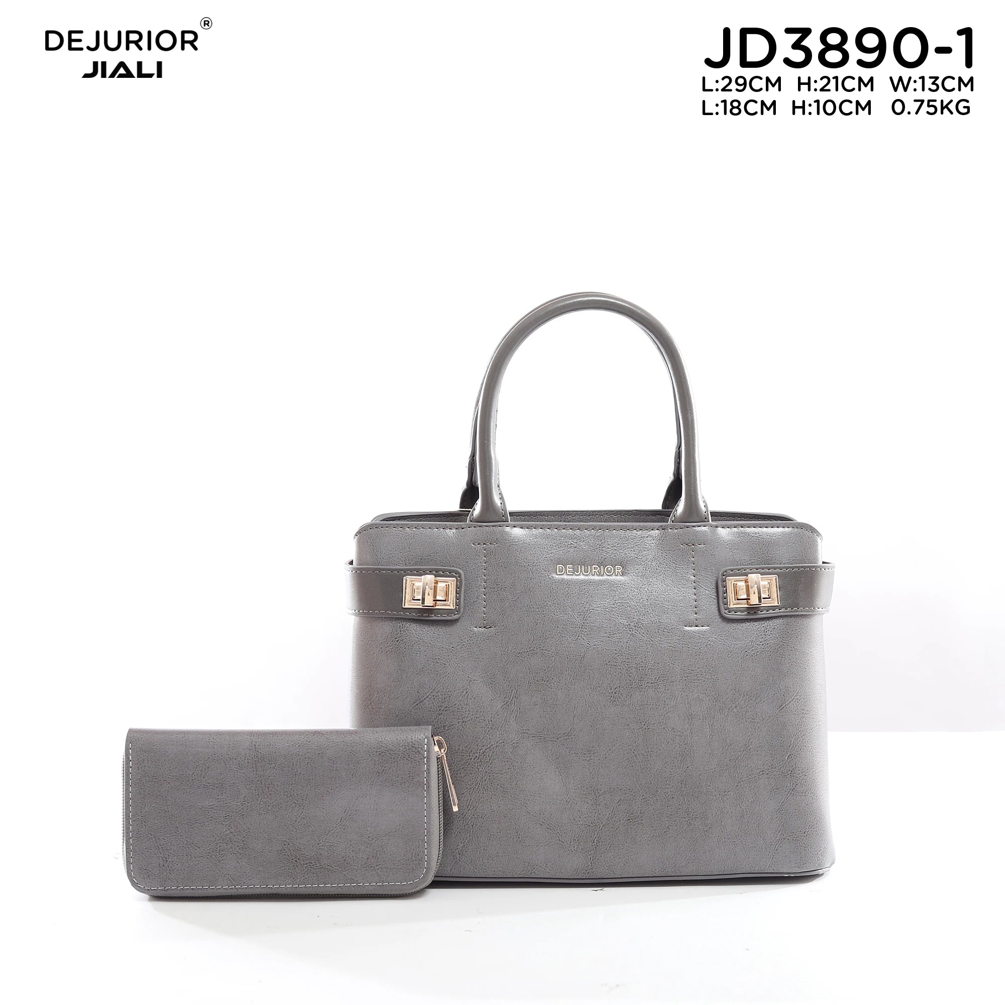 DEJURIOR JD3890-1 女士PU皮革锁扣单肩包 防水医生包 复古花纹