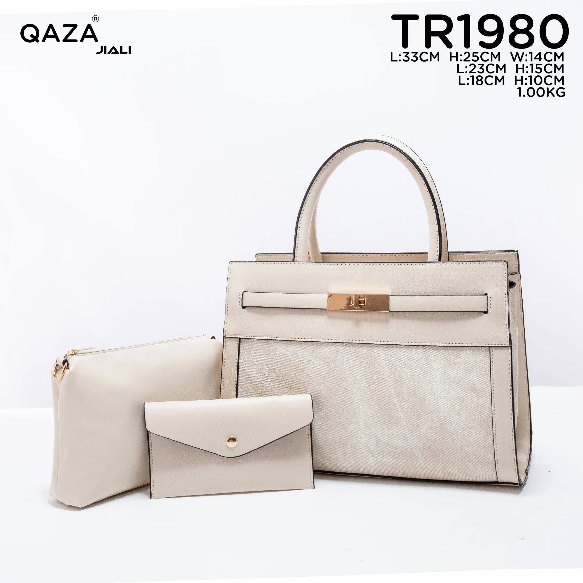 Women PU Leather Marble Pattern 3-in-1 Tote Bag Set