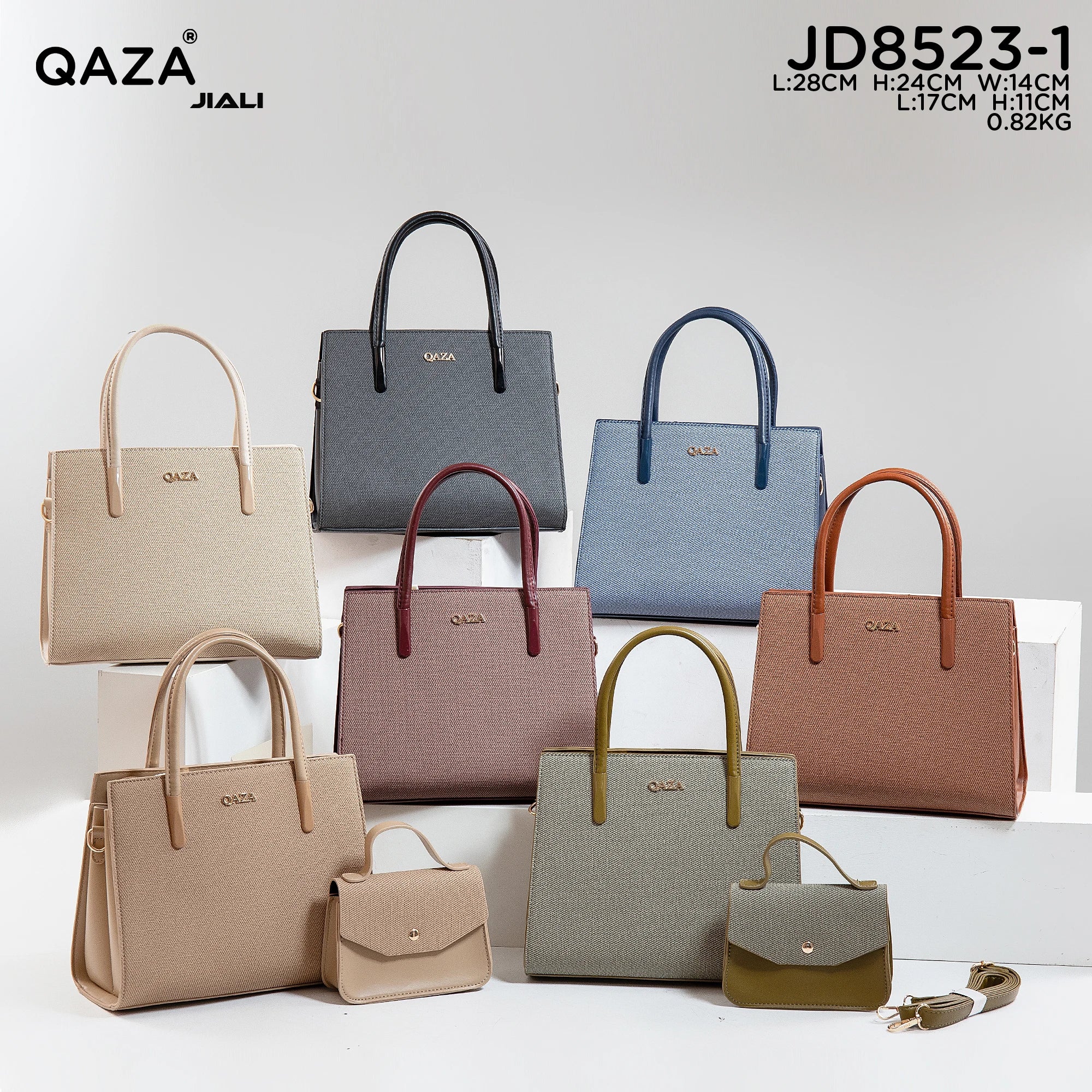 QAZA Women PU Leather Waterproof Flap Tote Shoulder Handbag