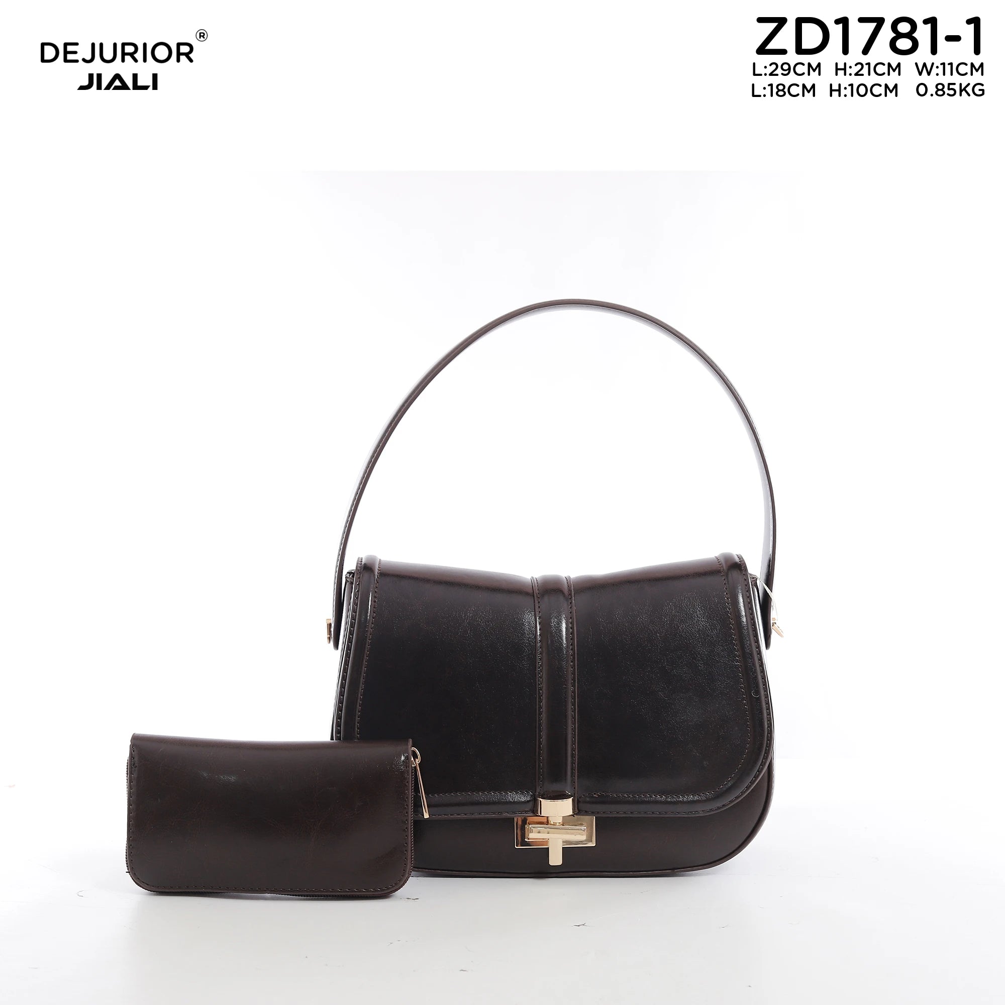 QAZA ZD1781-1 Women PU Leather Vintage 2-in-1 Shoulder Crossbody Bag
