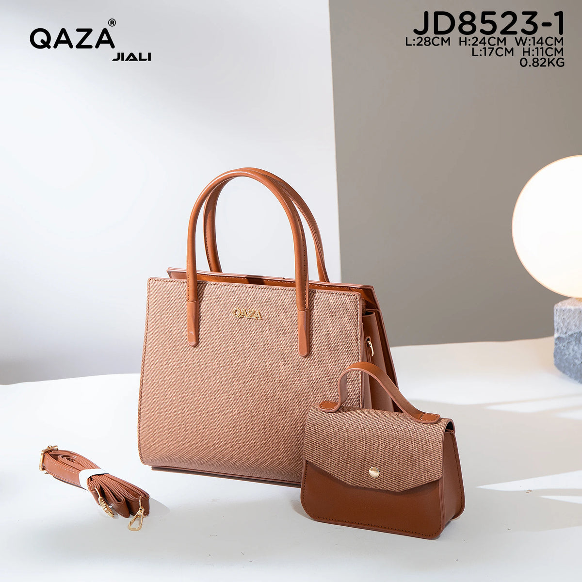 QAZA Women PU Leather Waterproof Flap Tote Shoulder Handbag