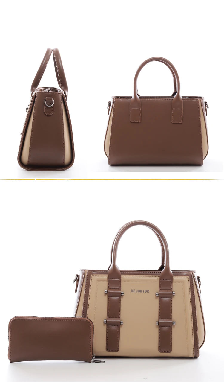 QAZA LD3909-1 Women PU Leather Quilted Tote Handbag Set