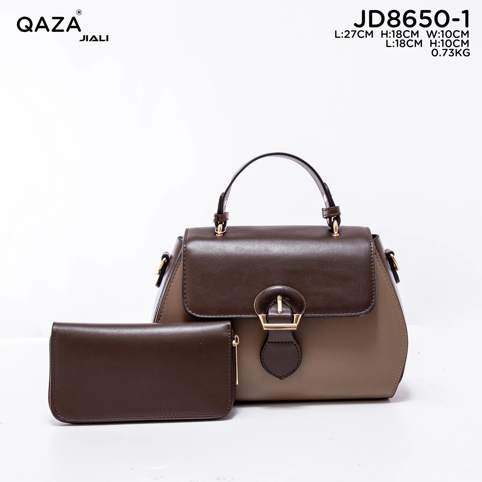 QAZA Women PU Leather 2-in-1 Lightweight Shoulder Messenger Handbag