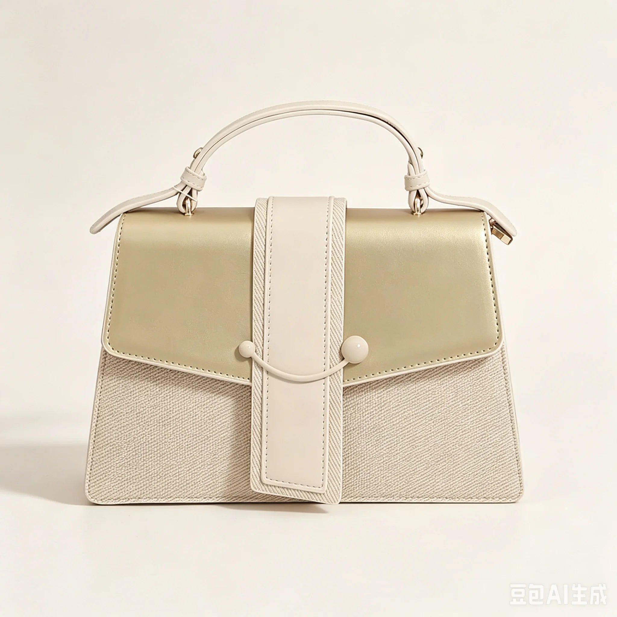 QAZA JD0291-1 Women PU Leather Flap Zip Handbag Set With Detachable Chain Strap