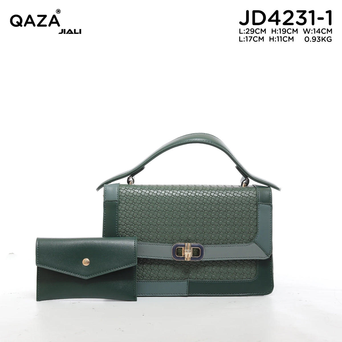 QAZA Women PU Leather Waterproof Large Capacity Flap Tote Shoulder Handbag